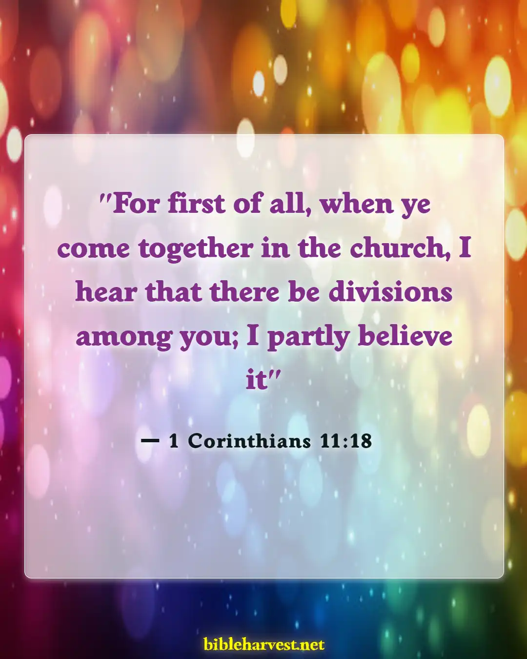 Bible Verses About Strife (1 Corinthians 11:18)