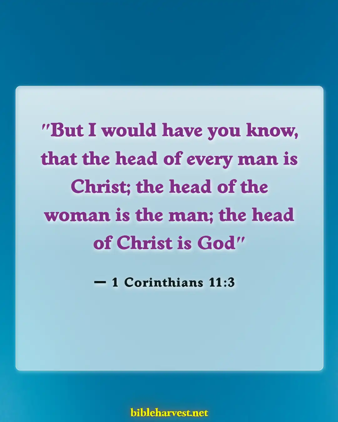 Bible Verses About A Wife That Disrespects Her Husband (1 Corinthians 11:3)