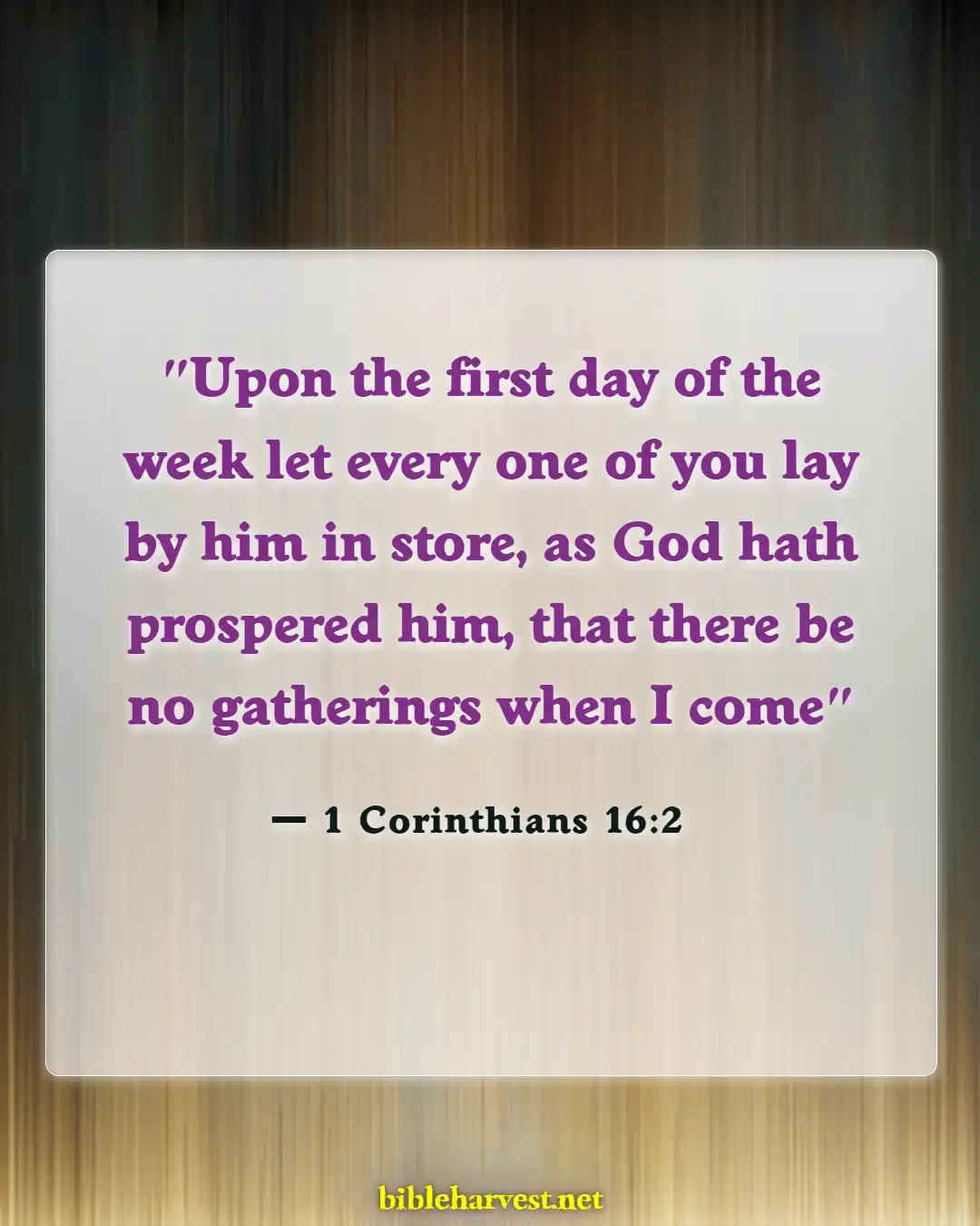 Bible Verses About Tithes And Offerings (1 Corinthians 16:2)