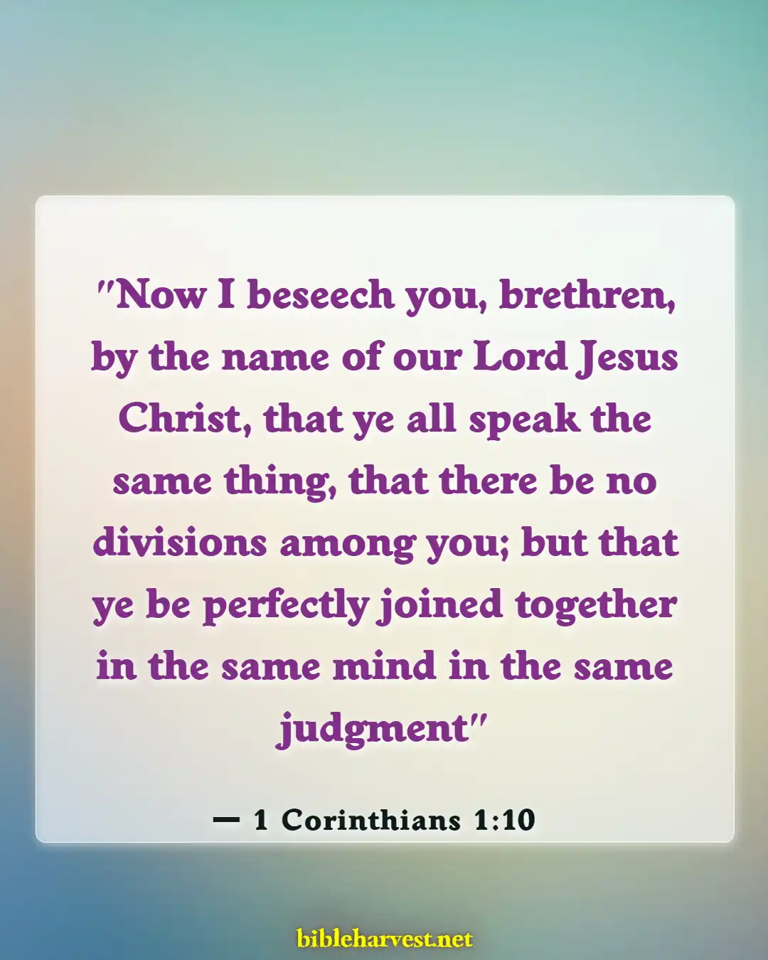 Bible Verses About Fellowship (1 Corinthians 1:10)
