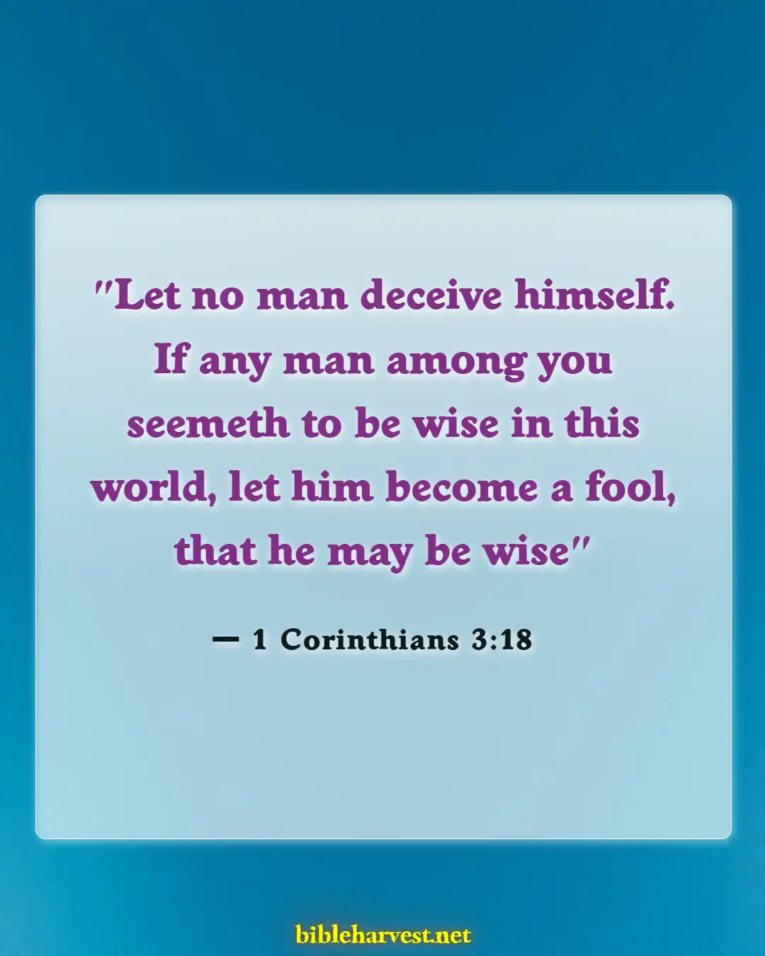 Bible Verses About Stupidity (1 Corinthians 3:18)