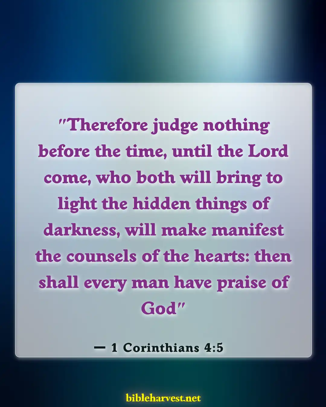 Bible Verses About Not Judging (1 Corinthians 4:5)