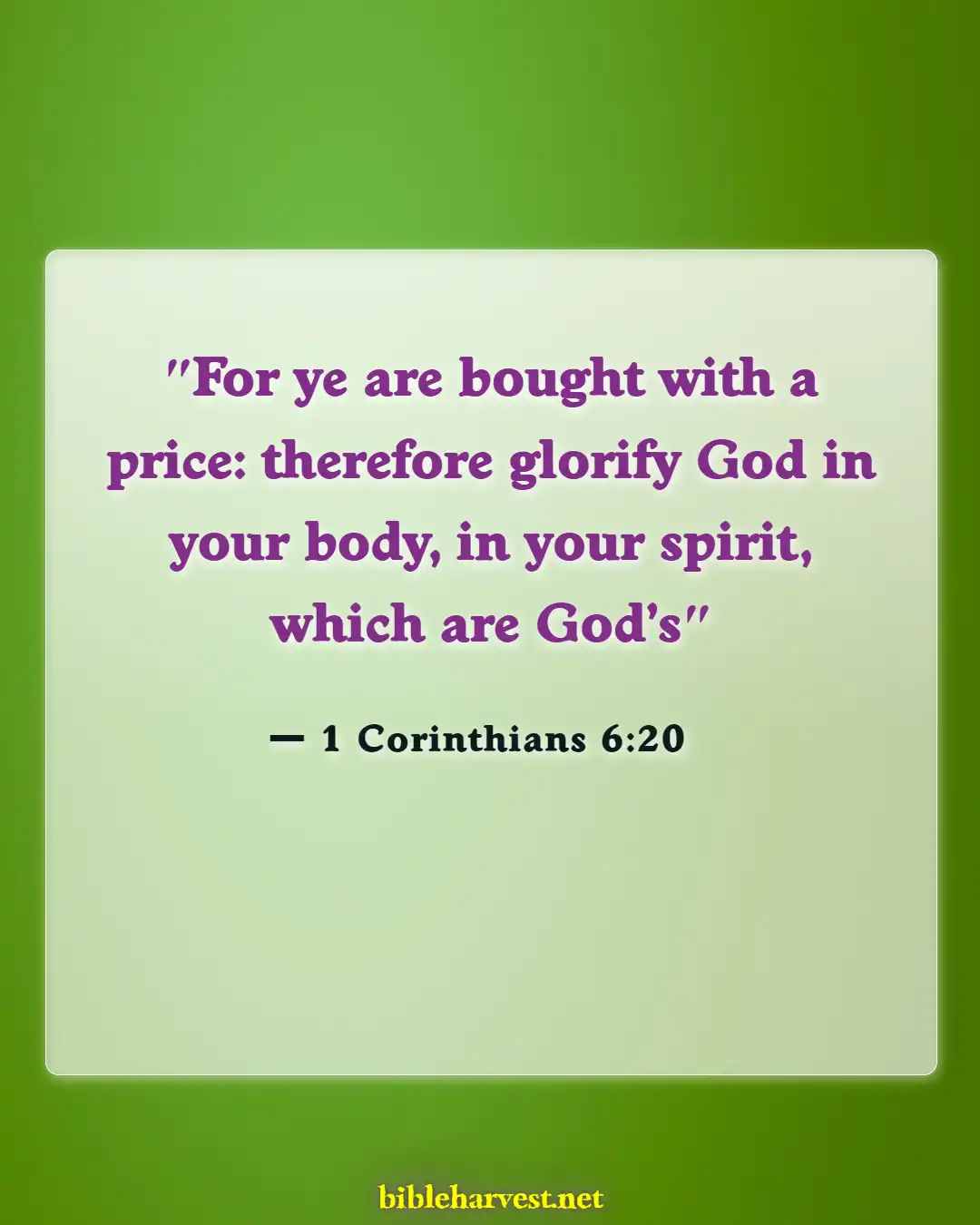 Bible Verses About Respecting Your Body (1 Corinthians 6:20)