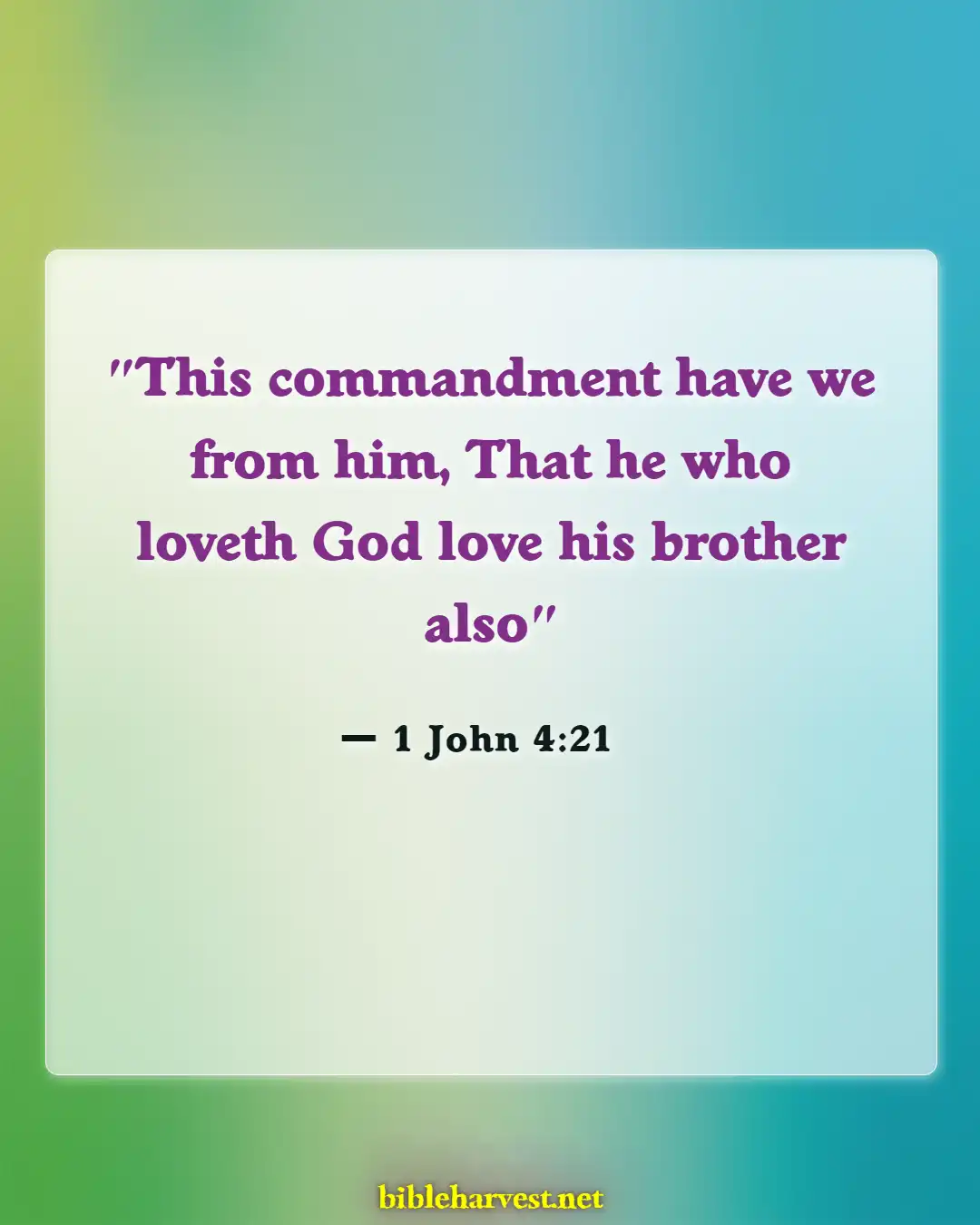 Bible Verses About Brotherlys (1 John 4:21)
