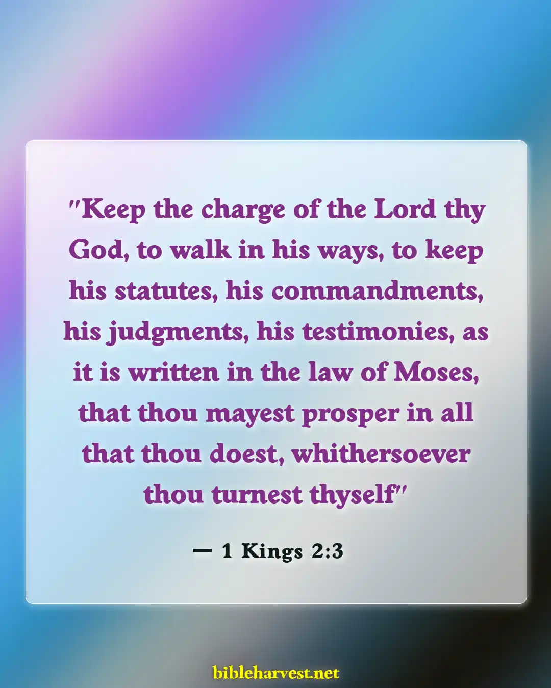 Bible Verses About Man Leads The Family (1 Kings 2:3)