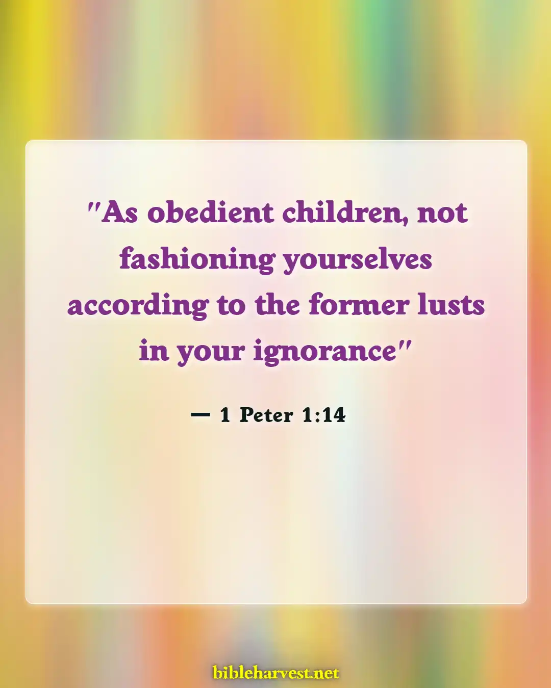 Bible Verses About Set Apart From The World (1 Peter 1:14)