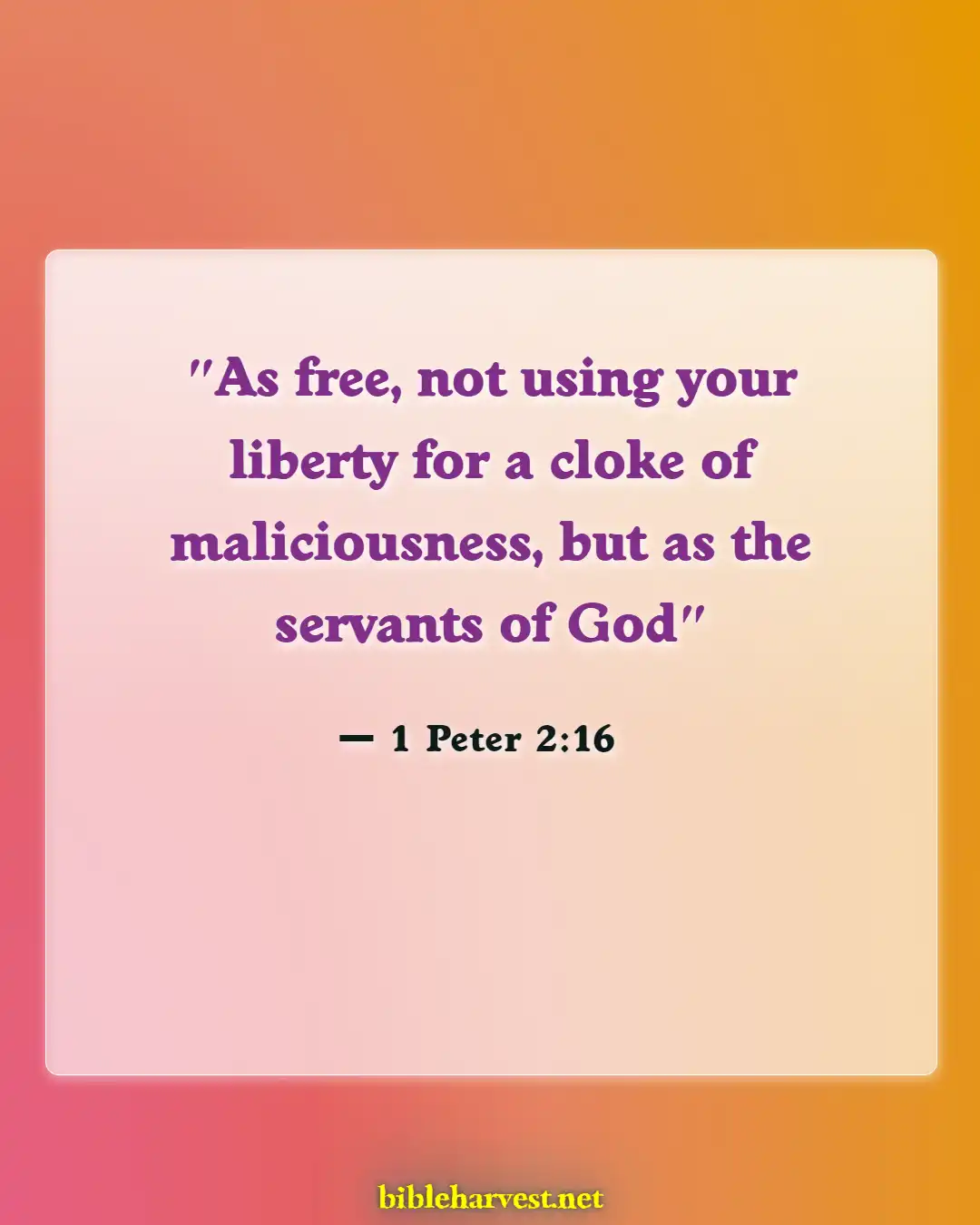 Bible Verses About Religious Exemption (1 Peter 2:16)
