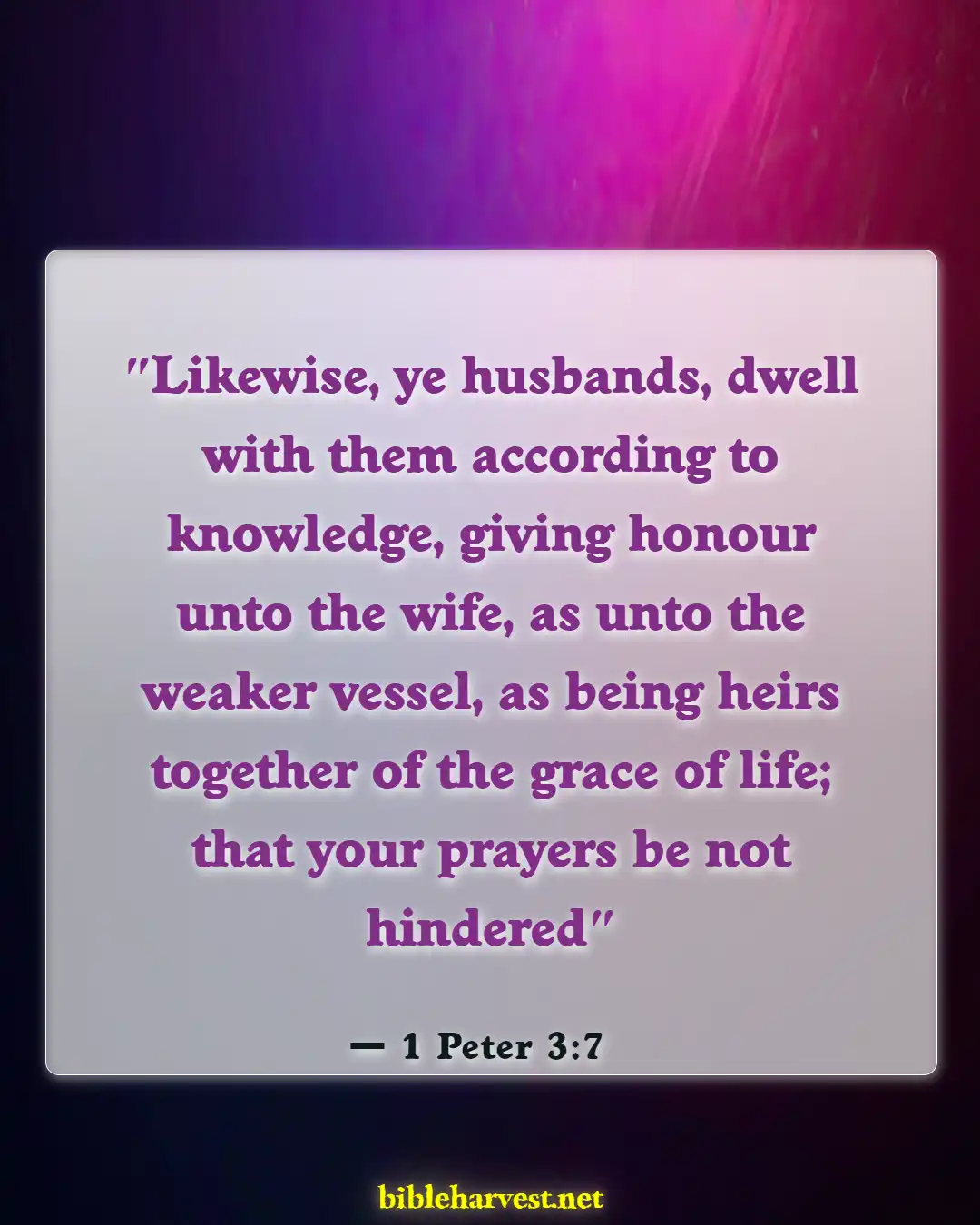 Bible Verses About Family (1 Peter 3:7)