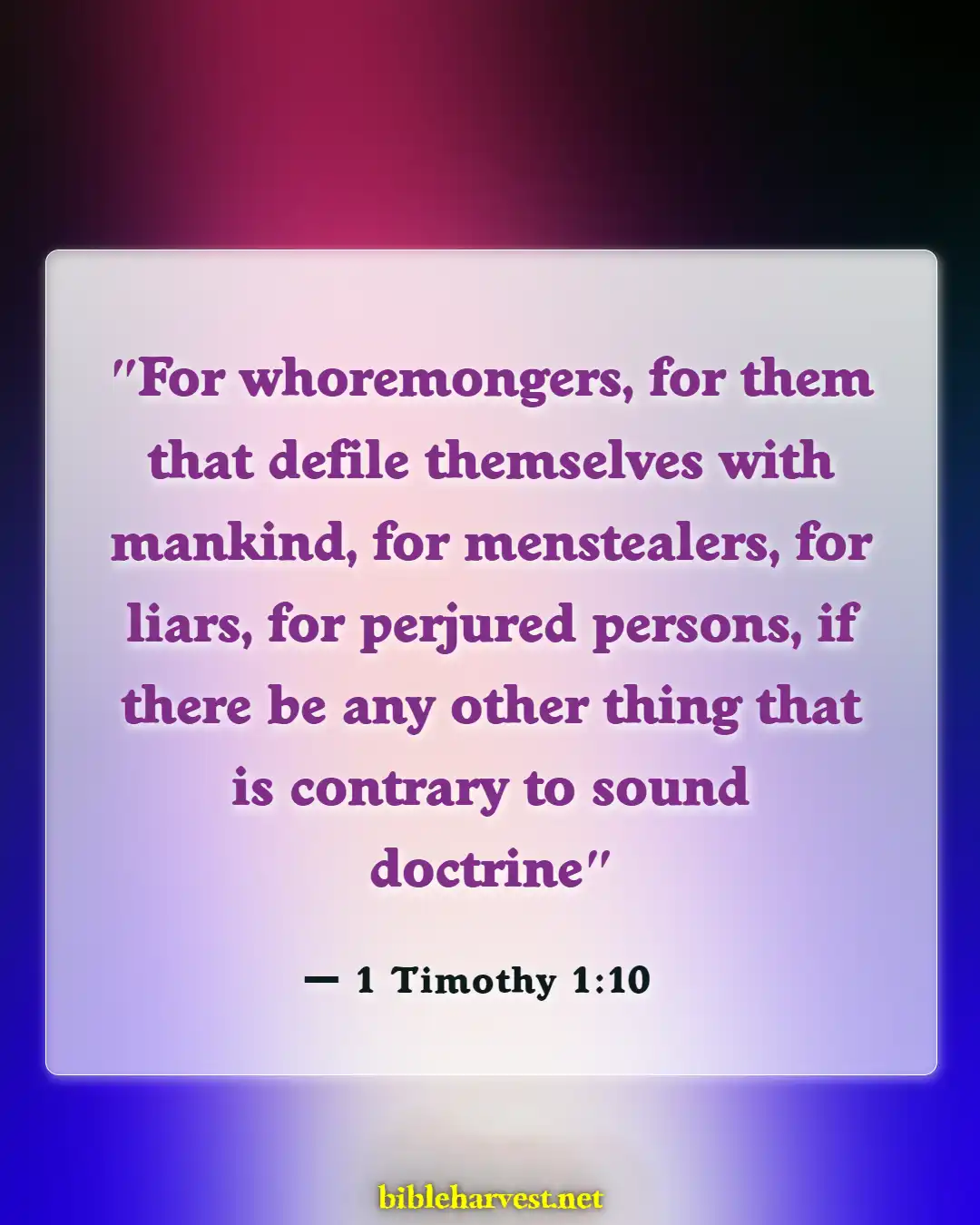 Bible Verses About Fornication (1 Timothy 1:10)