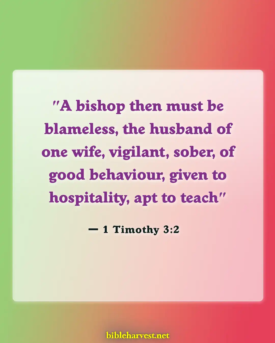 Bible Verses About Women Preachers (1 Timothy 3:2)