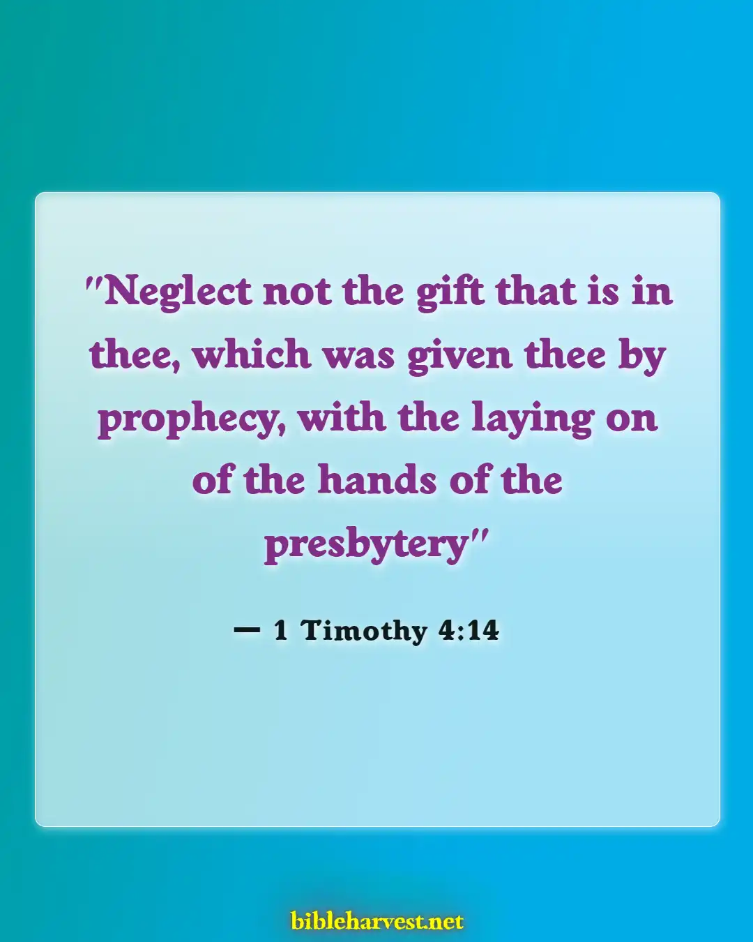 Bible Verses About Confirmations (1 Timothy 4:14)