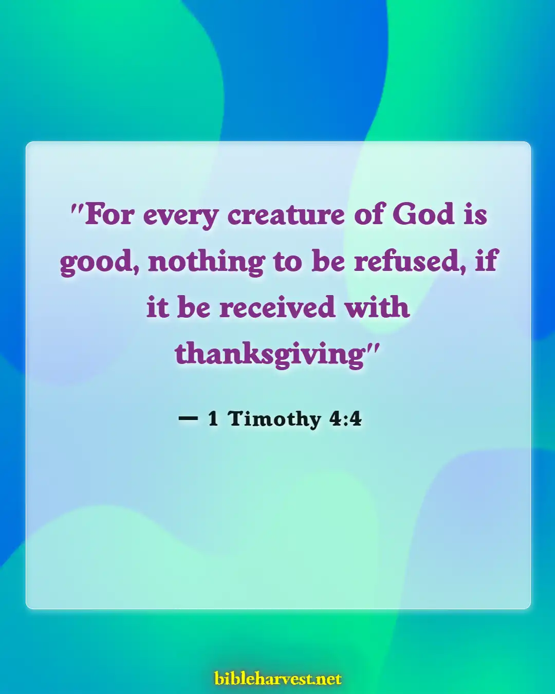 Bible Verses About Thankful Blessed Sunday (1 Timothy 4:4)
