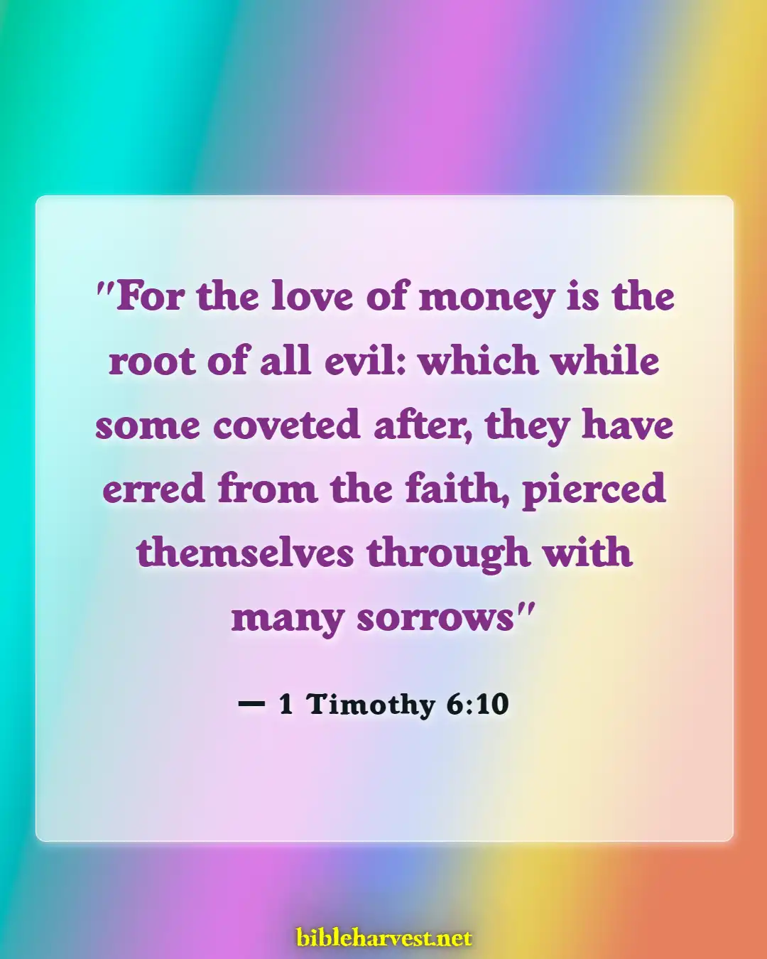 Bible Verses About Wealth And Prosperity (1 Timothy 6:10)