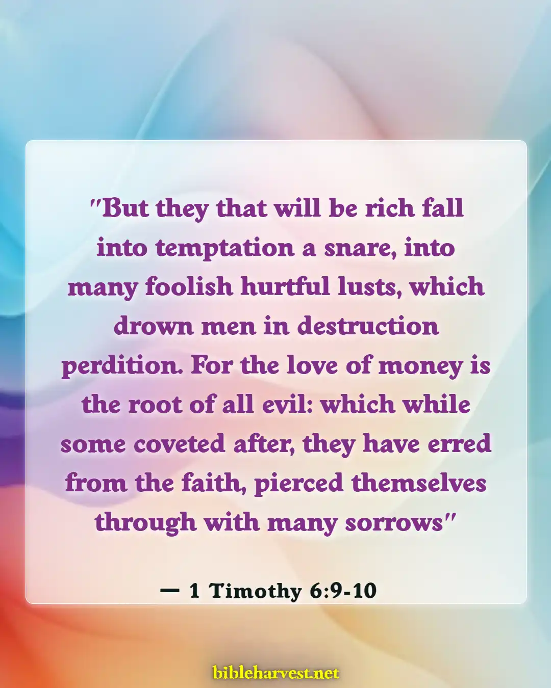 Bible Verses About Wealth And Prosperity (1 Timothy 6:9-10)