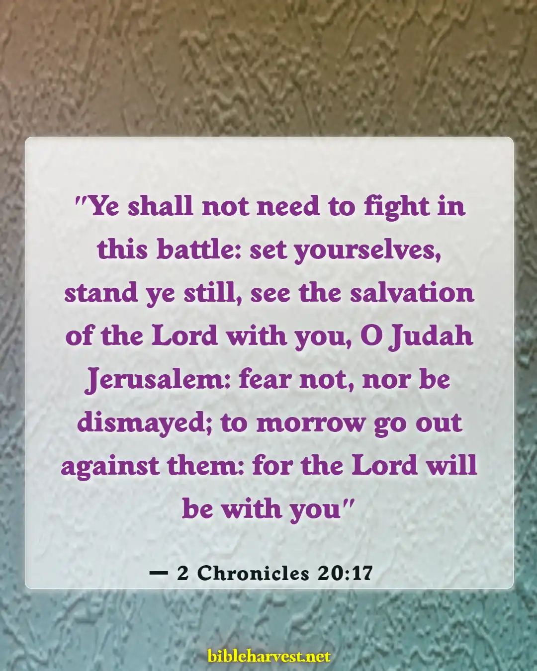 Bible Verses About Be A Warrior Not A Worrier (2 Chronicles 20:17)