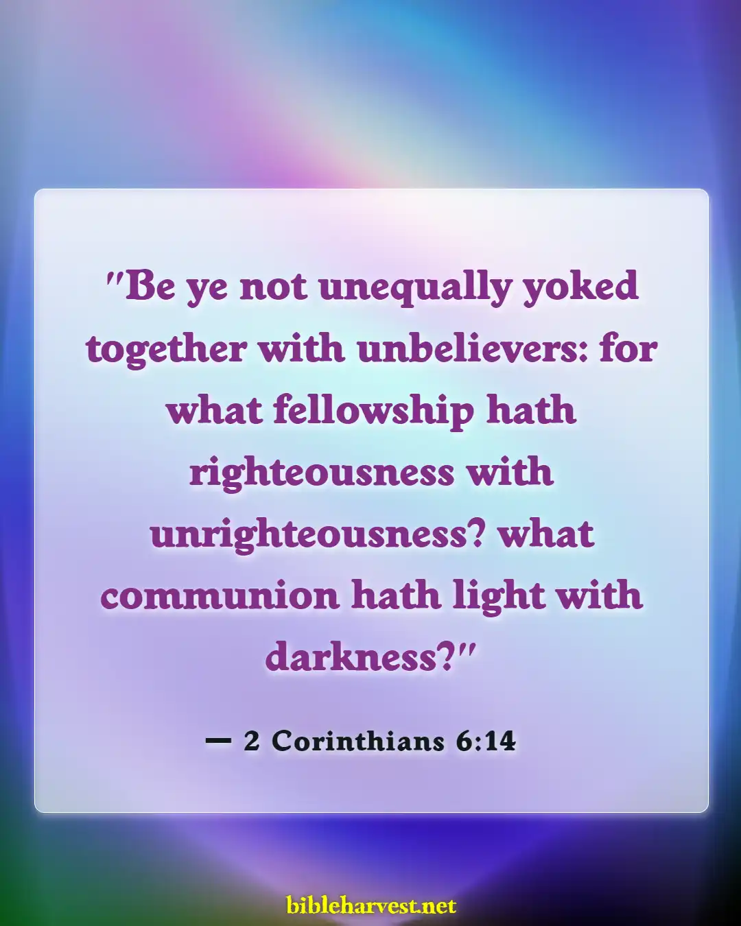 Bible Verses About Mixing Races (2 Corinthians 6:14)