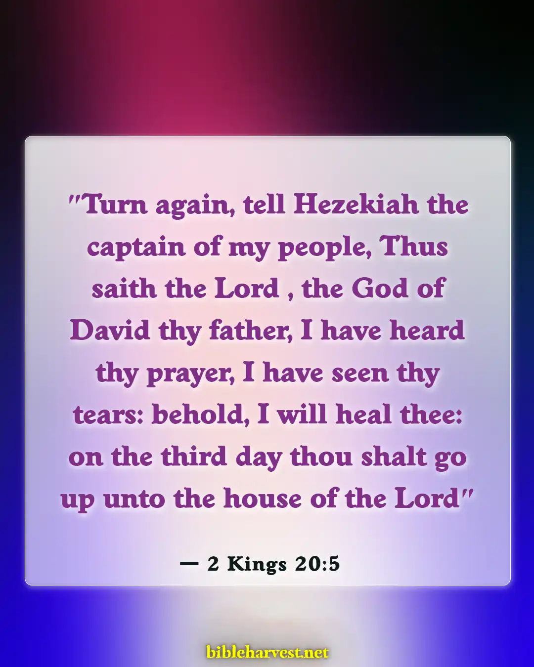Bible Verses About God Heals All Diseases (2 Kings 20:5)