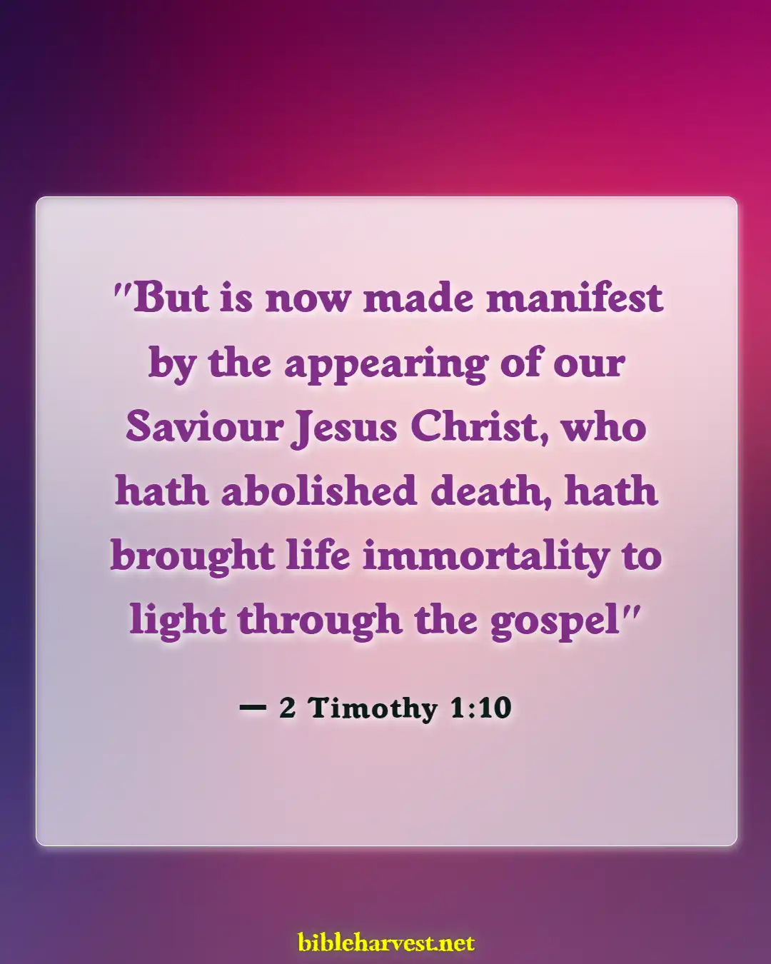 Bible Verses About For Eternal Life (2 Timothy 1:10)