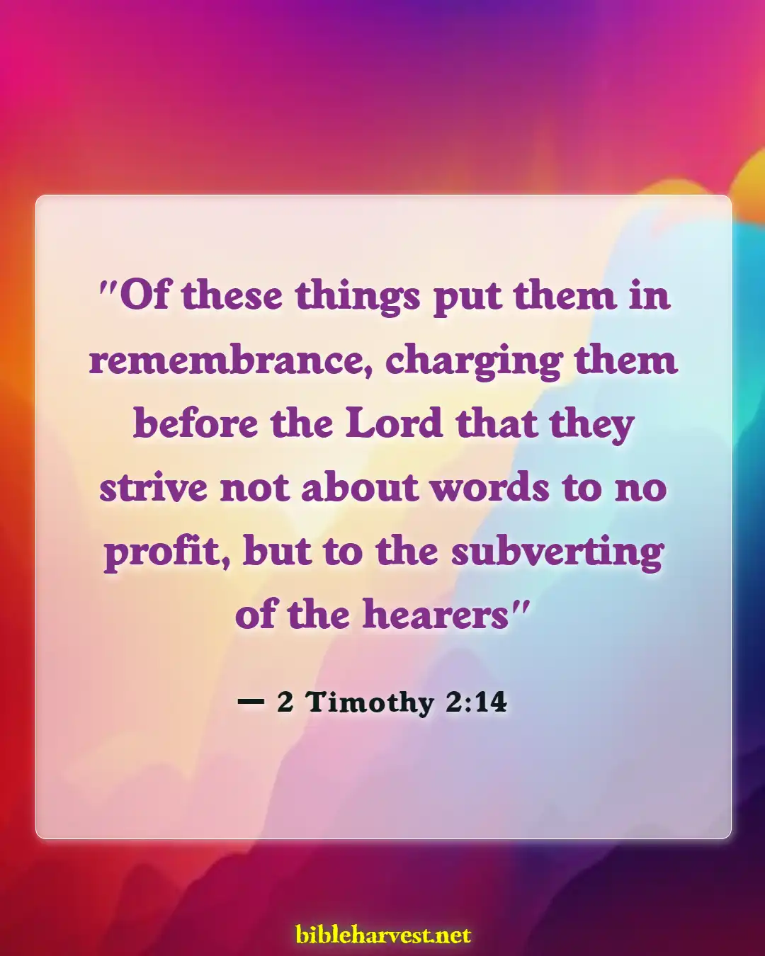 Bible Verses About Do Not Argue With A Fool (2 Timothy 2:14)