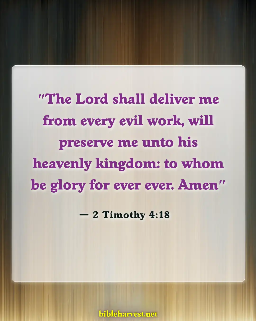 Bible Verses About God Will Fight For You (2 Timothy 4:18)