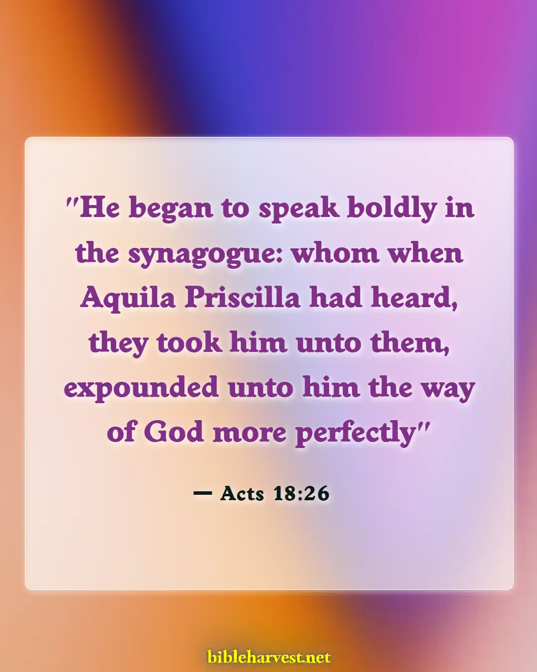 Bible Verses About Women Preachers (Acts 18:26)