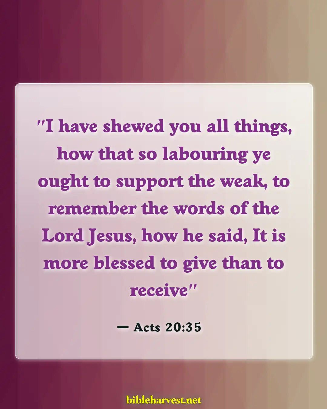 Bible Verses About Working Hard And Not Being Lazy (Acts 20:35)