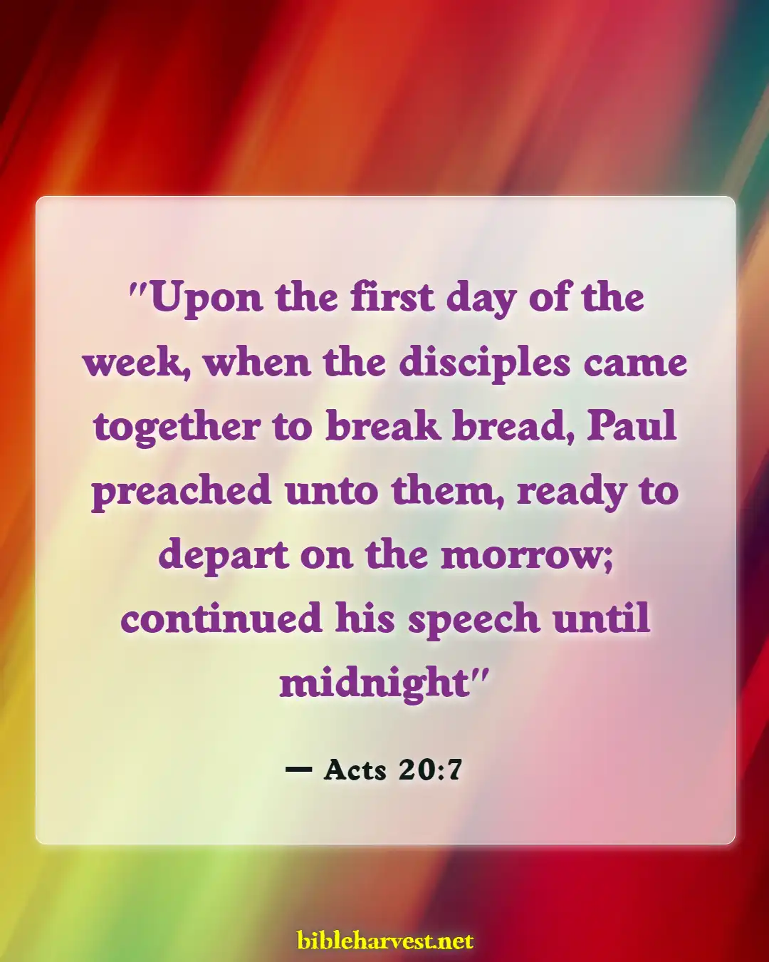 Bible Verses About Thankful Blessed Sunday (Acts 20:7)