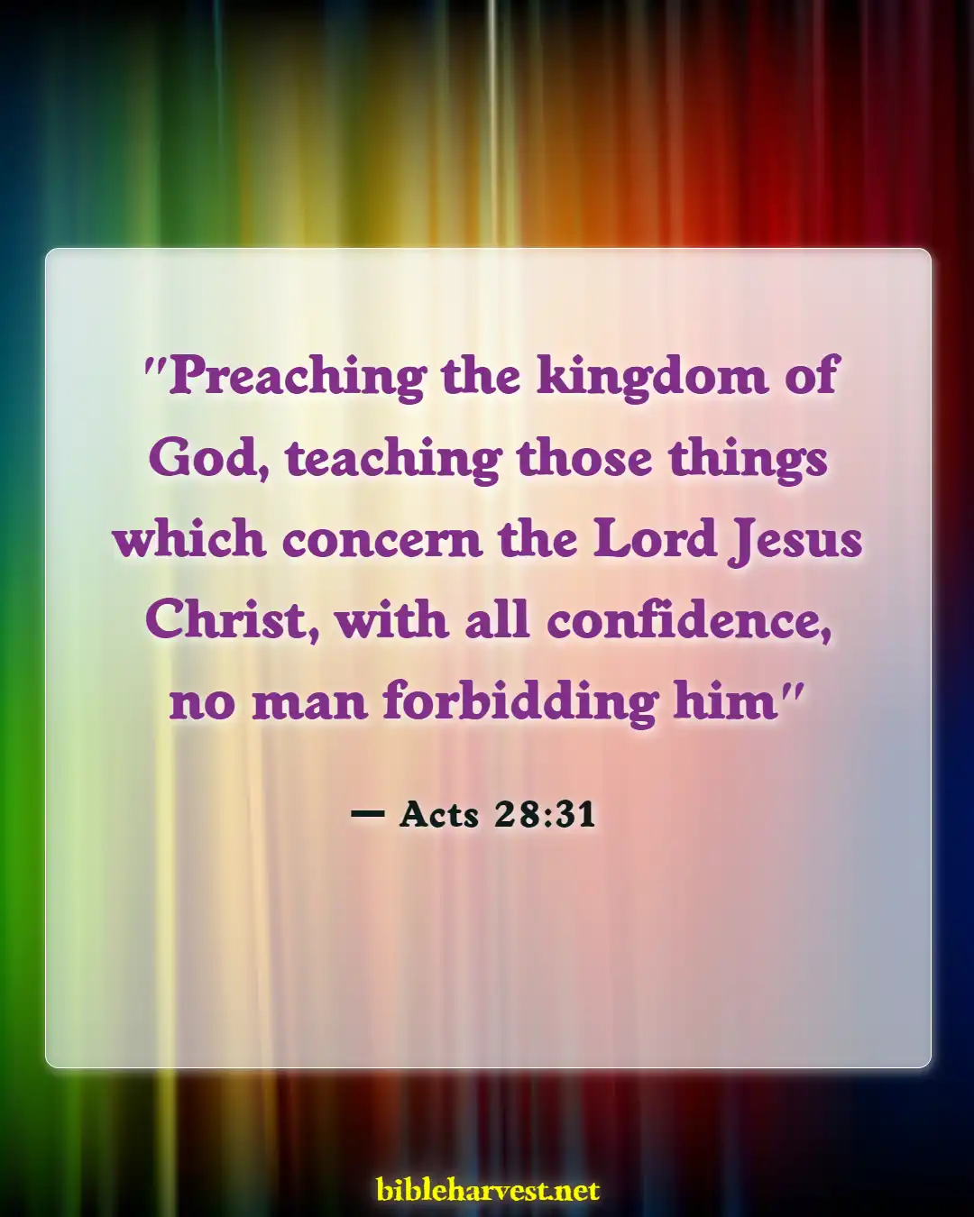 Bible Verses About Sharing The Gospel (Acts 28:31)