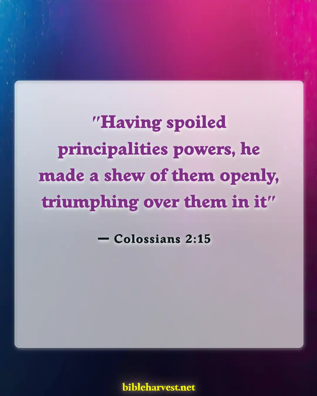 Bible Verses About Satan Falling (Colossians 2:15)