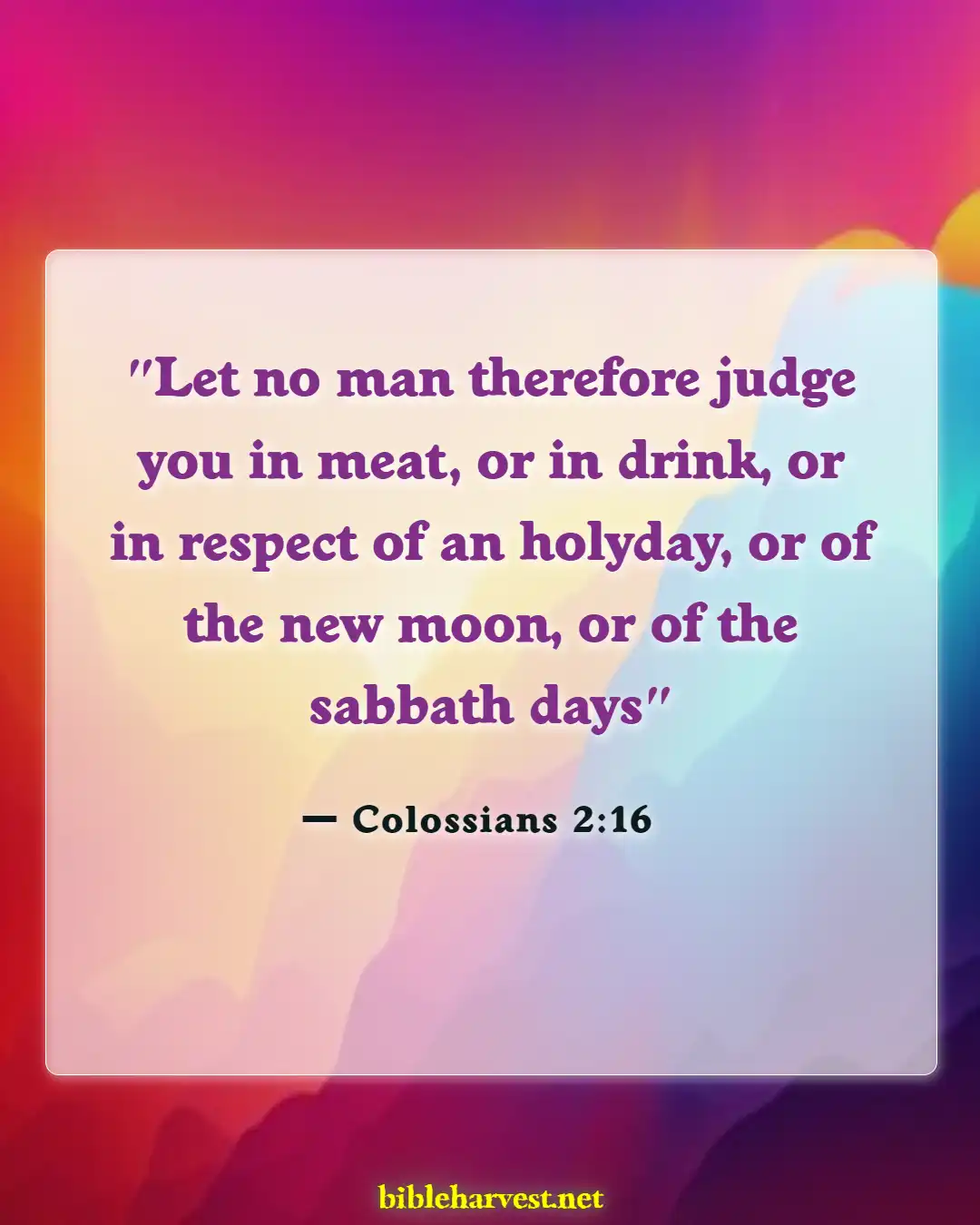 Bible Verses About Saturday (Colossians 2:16)