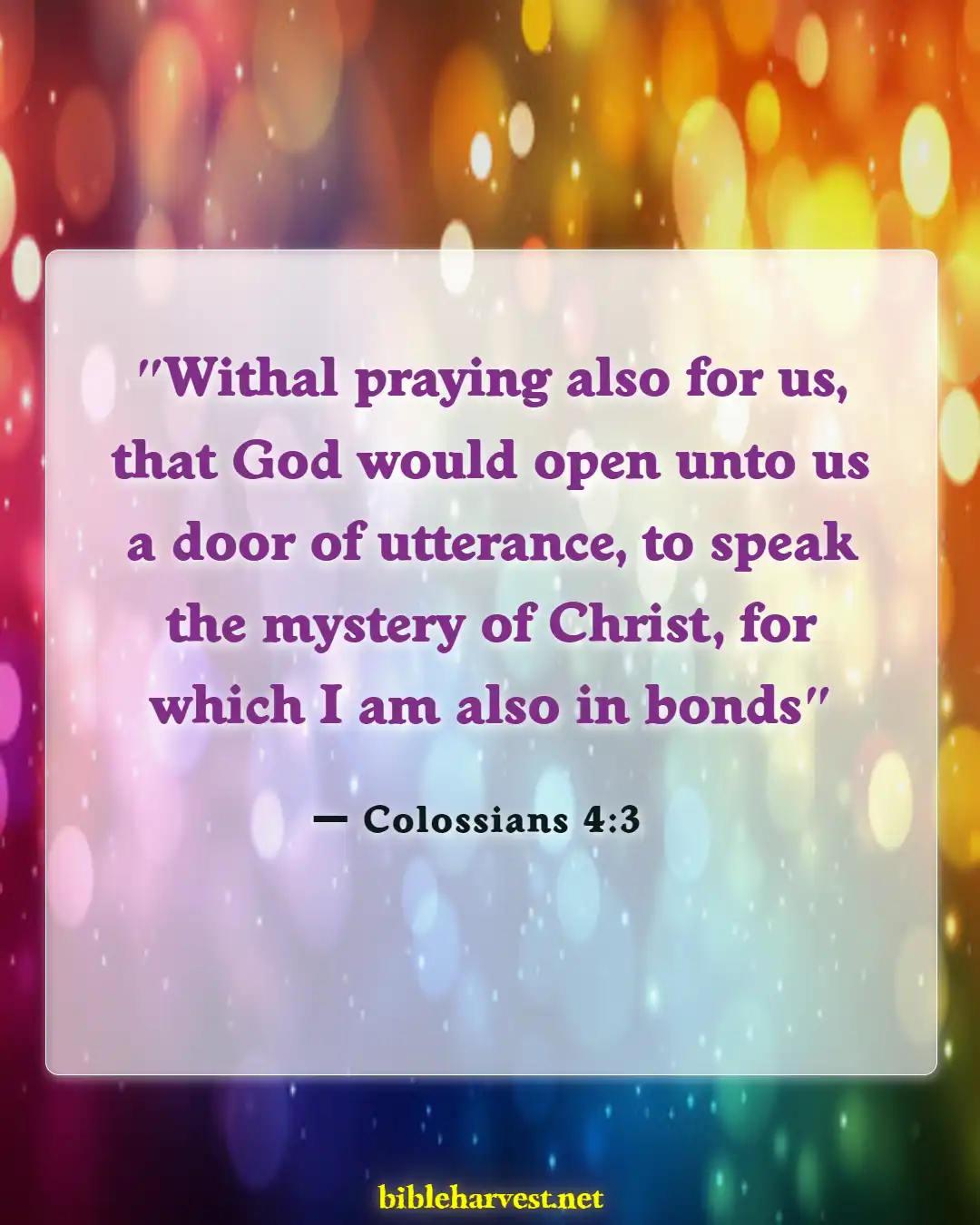 Bible Verses About God Will Make A Way (Colossians 4:3)