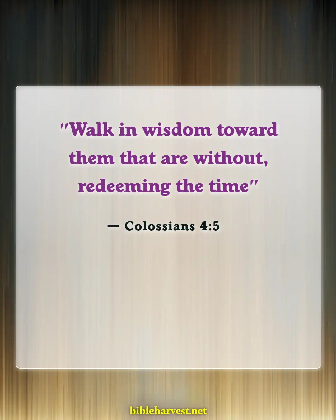 Bible Verses About Procrastination (Colossians 4:5)