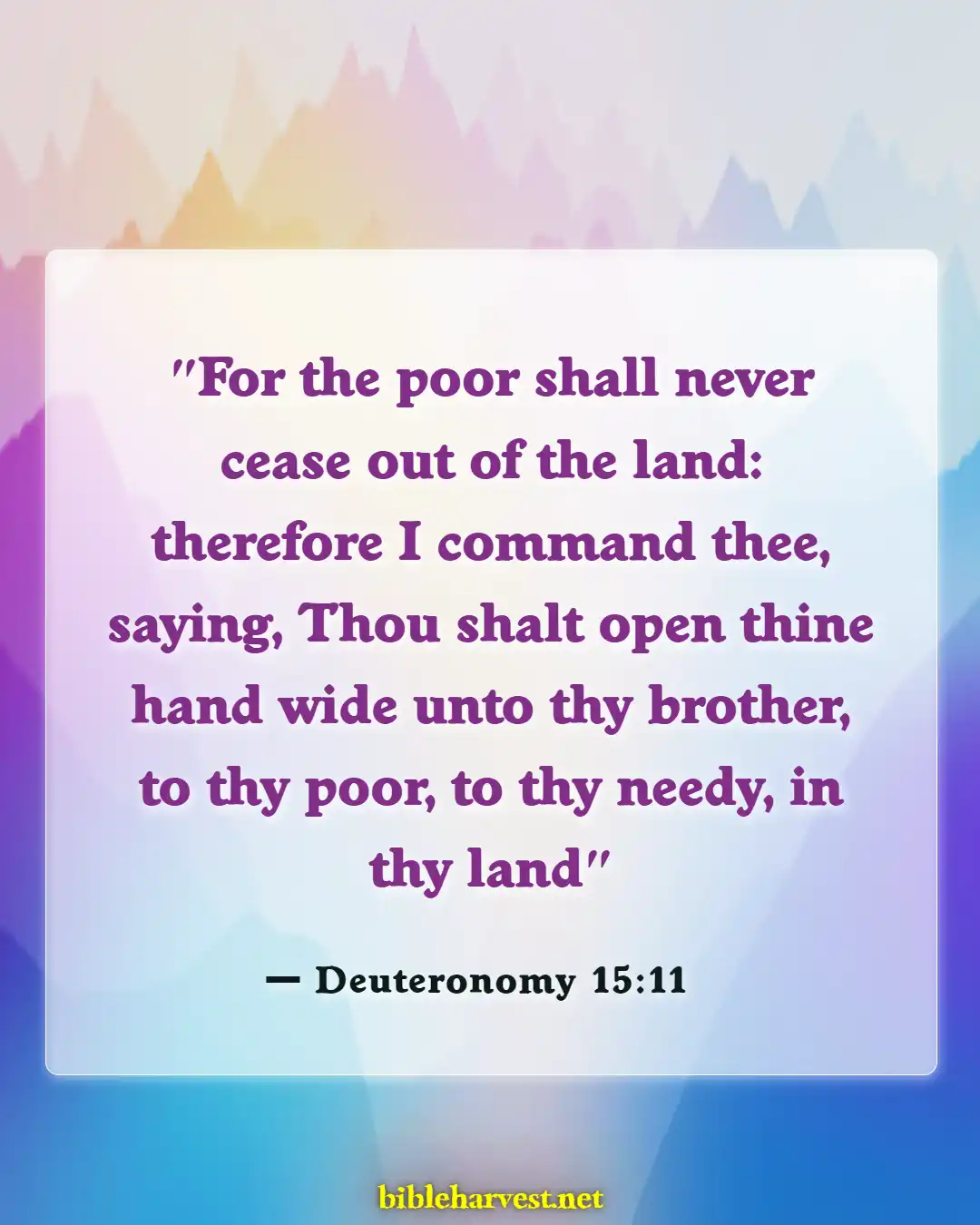 Bible Verses About Benefits Of Giving Alms To The Poor (Deuteronomy 15:11)