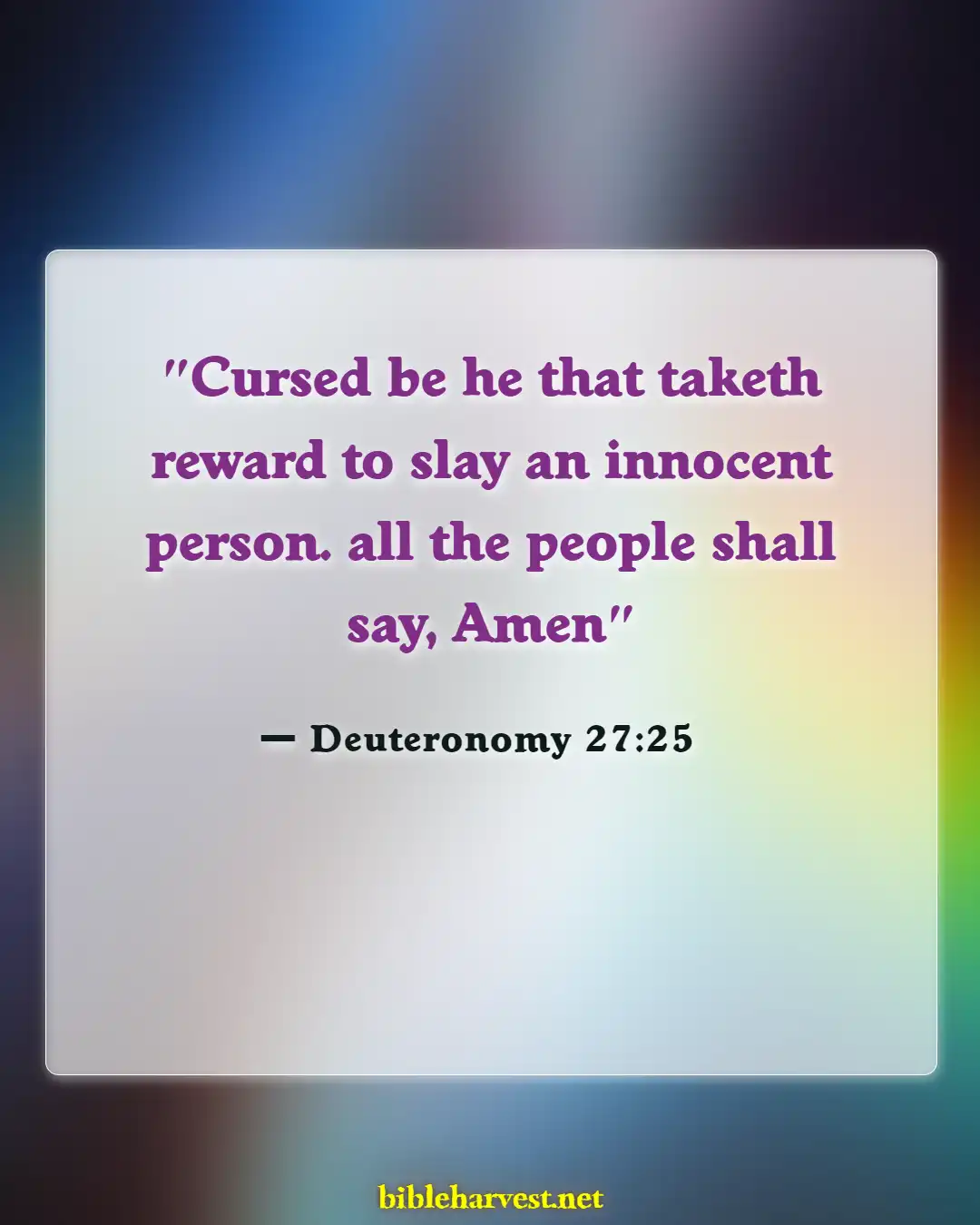 Bible Verses About Murdering The Innocent (Deuteronomy 27:25)