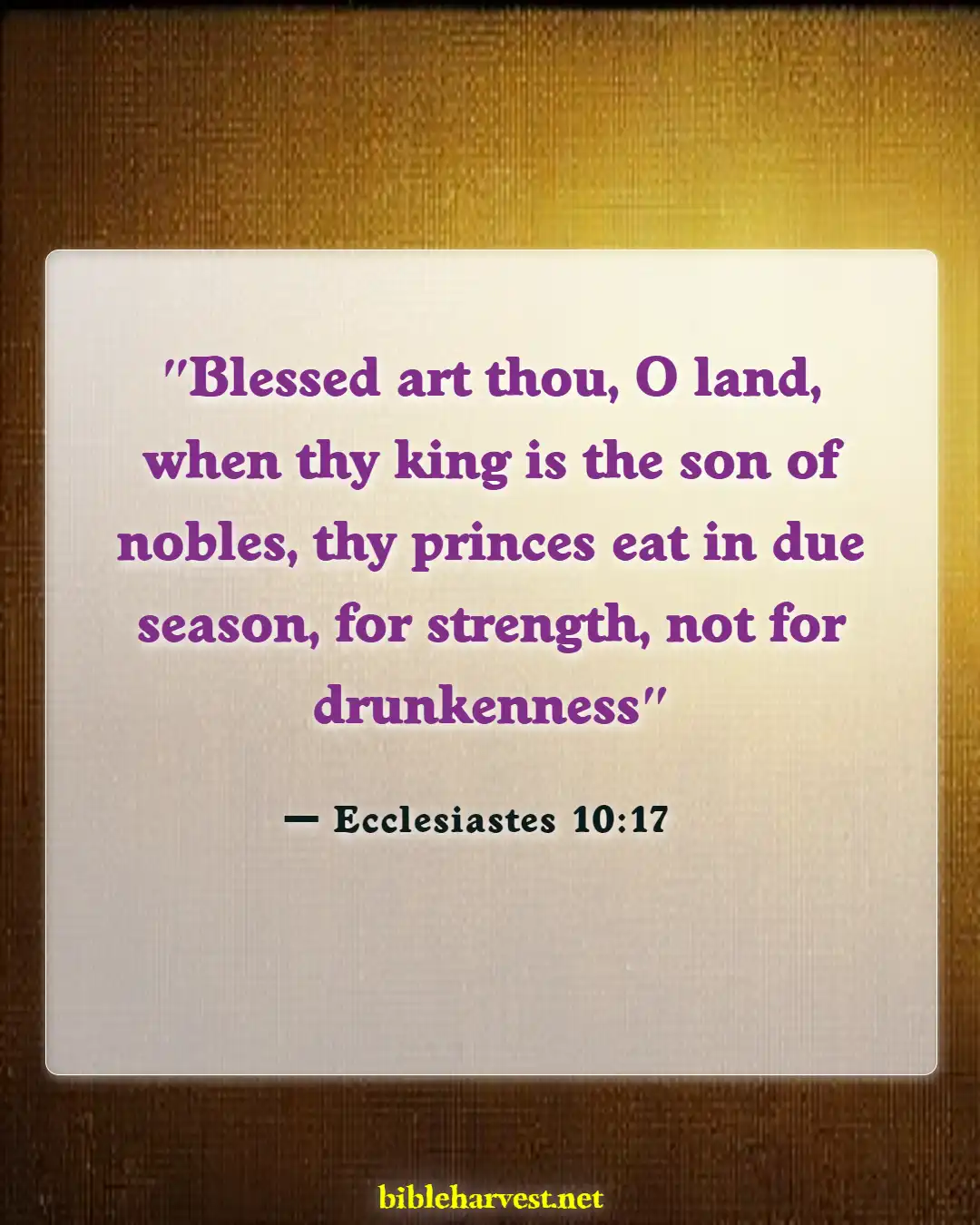 Bible Verses About Warning Drinking Wine And Alcohol (Ecclesiastes 10:17)
