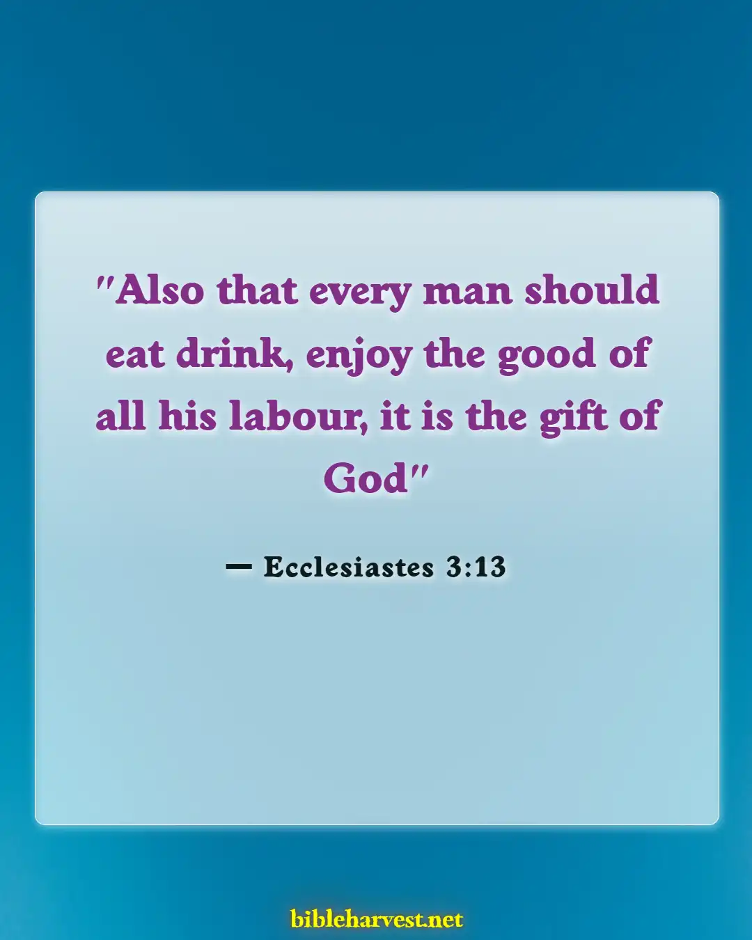 Bible Verses About Working Hard And Not Giving Up (Ecclesiastes 3:13)