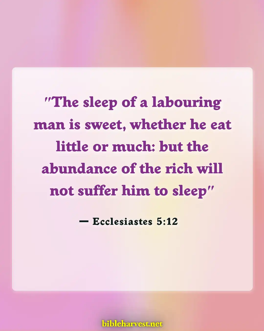 Bible Verses About Working Hard And Not Being Lazy (Ecclesiastes 5:12)