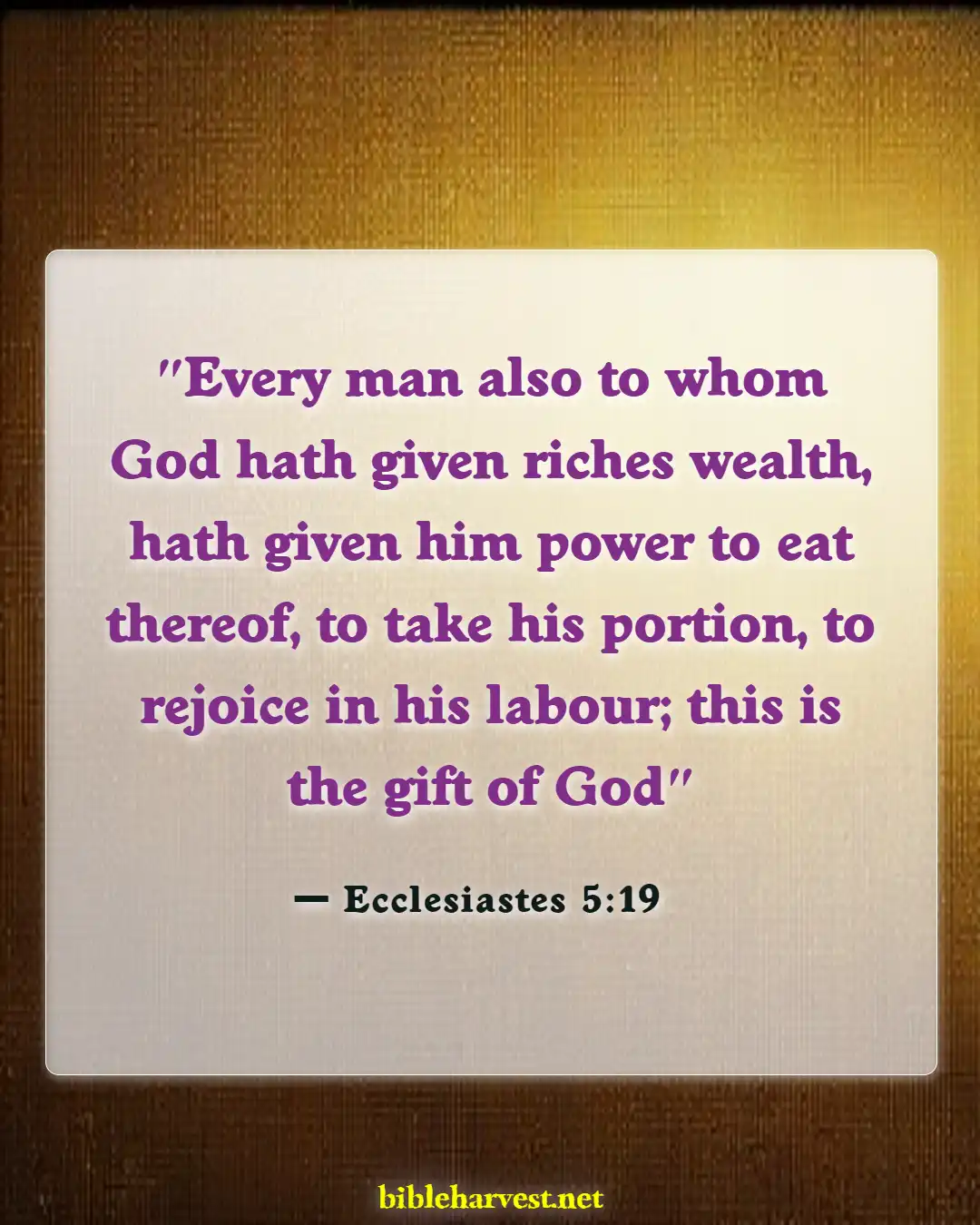 Bible Verses About Financial Hardship (Ecclesiastes 5:19)