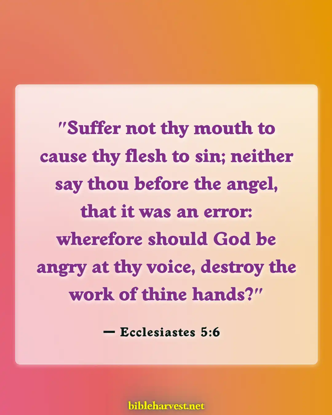 Bible Verses About Cursing (Ecclesiastes 5:6)