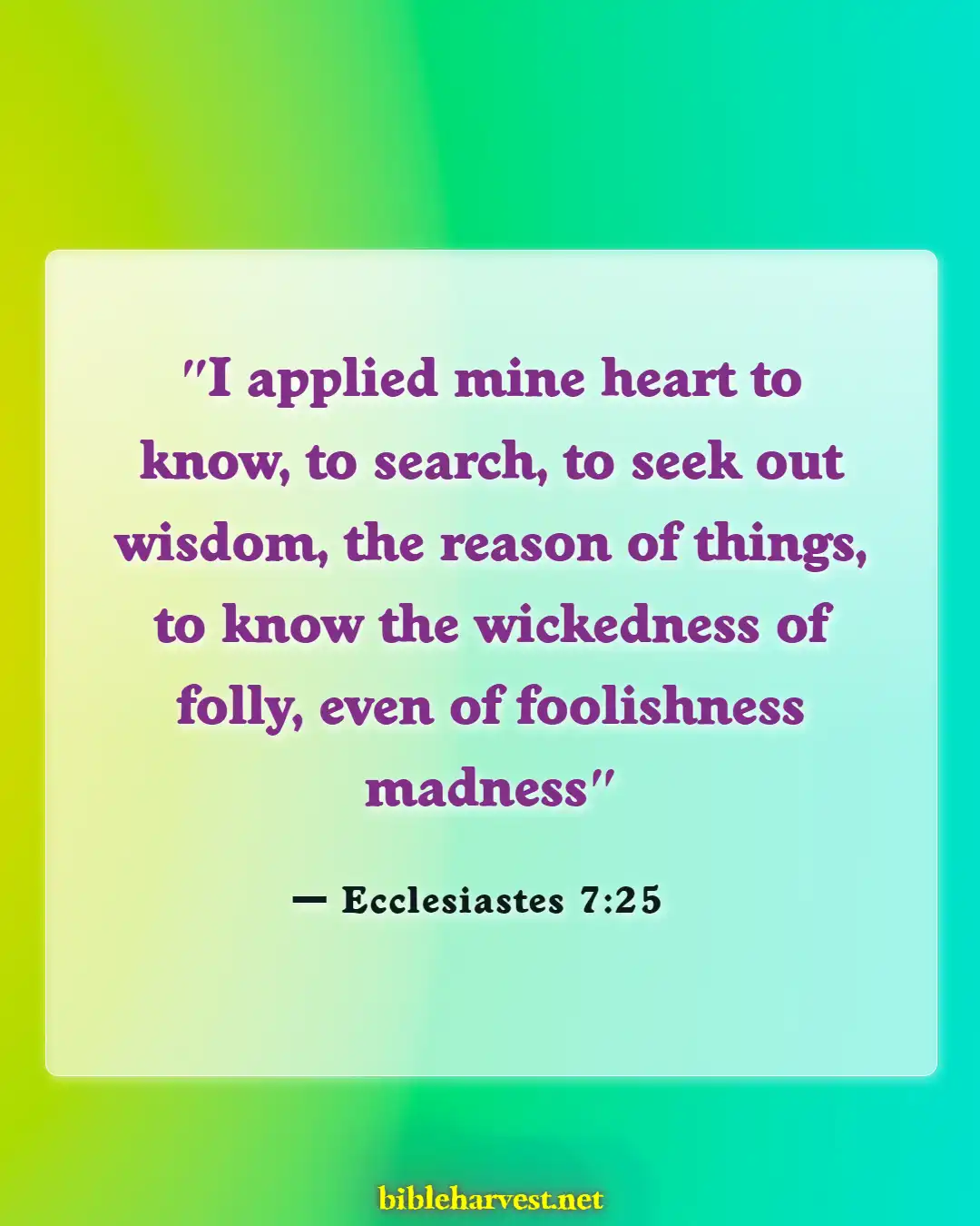 Bible Verses About Sin Makes You Stupid (Ecclesiastes 7:25)