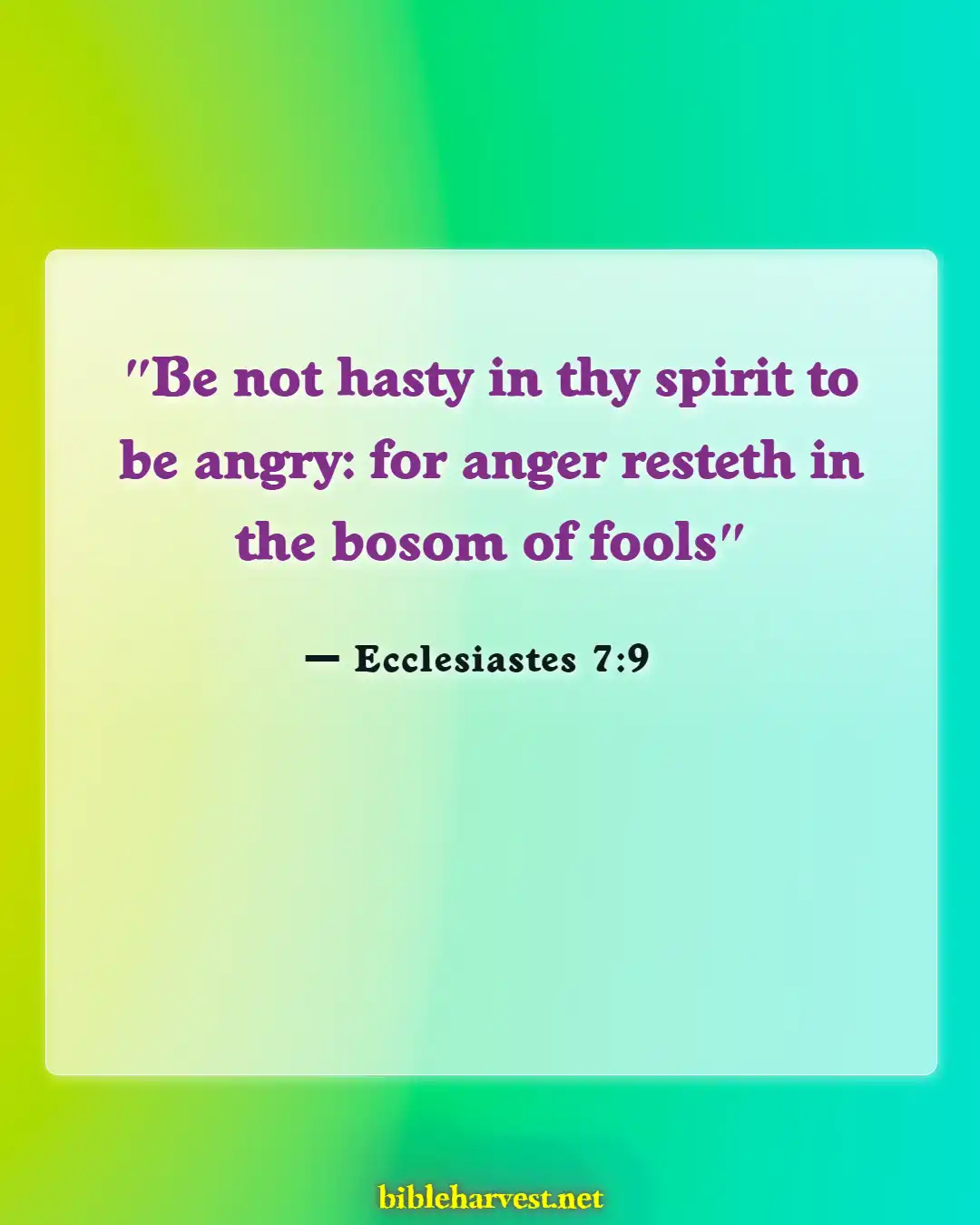 Bible Verses About Anger (Ecclesiastes 7:9)