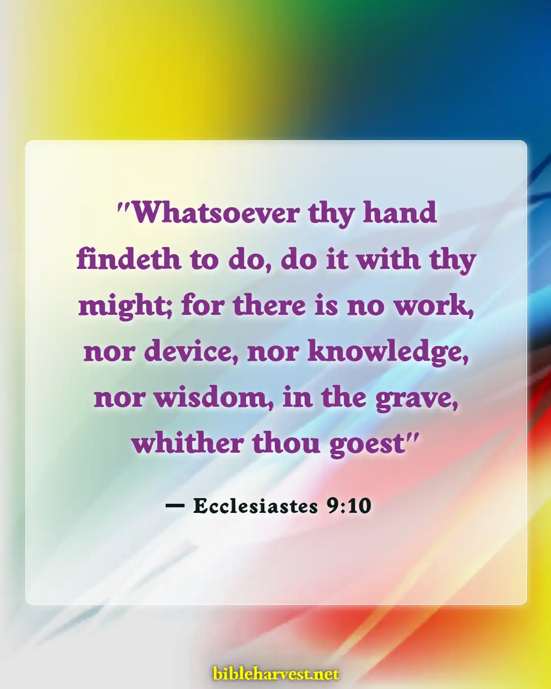 Bible Verses About Working Hard And Not Being Lazy (Ecclesiastes 9:10)