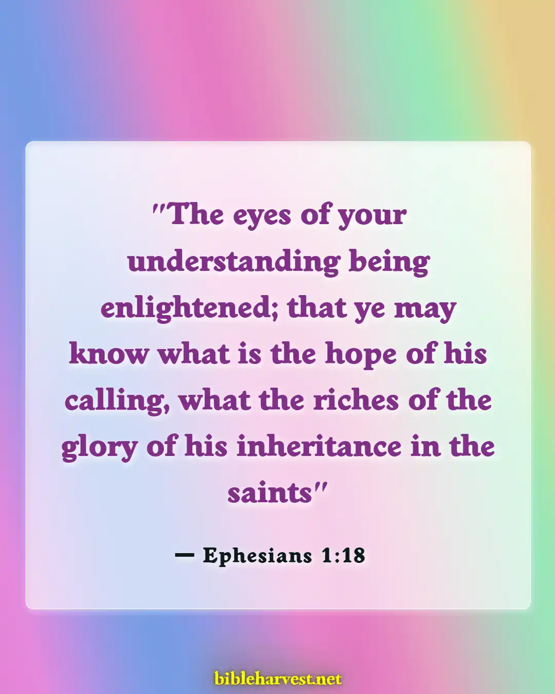 Bible Verses About Material Things (Ephesians 1:18)