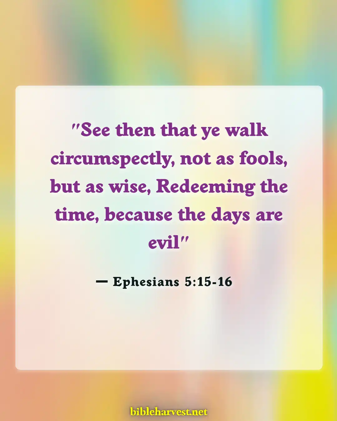 Bible Verses About Living Life With Purpose (Ephesians 5:15-16)