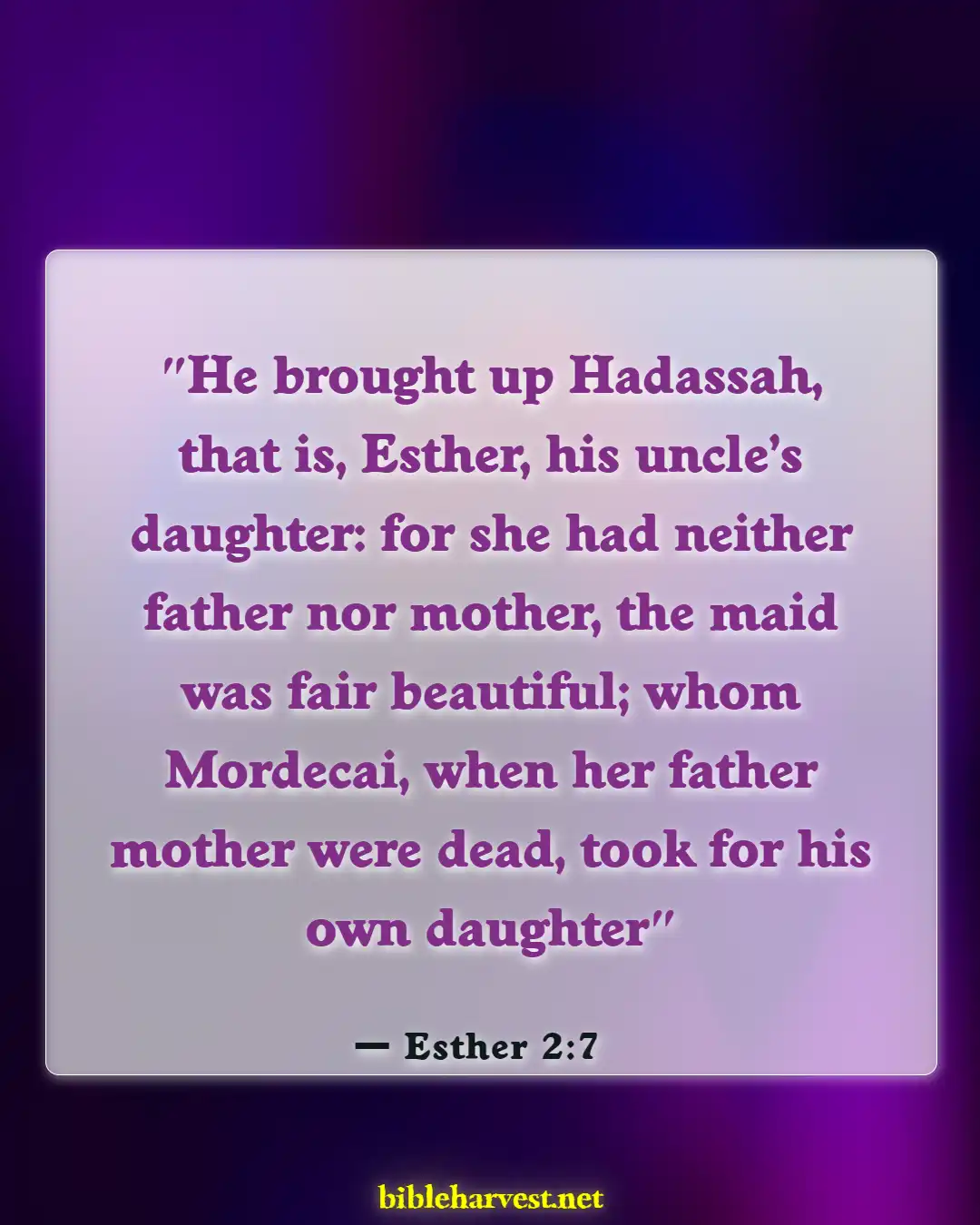 Bible Verses About Adoption (Esther 2:7)