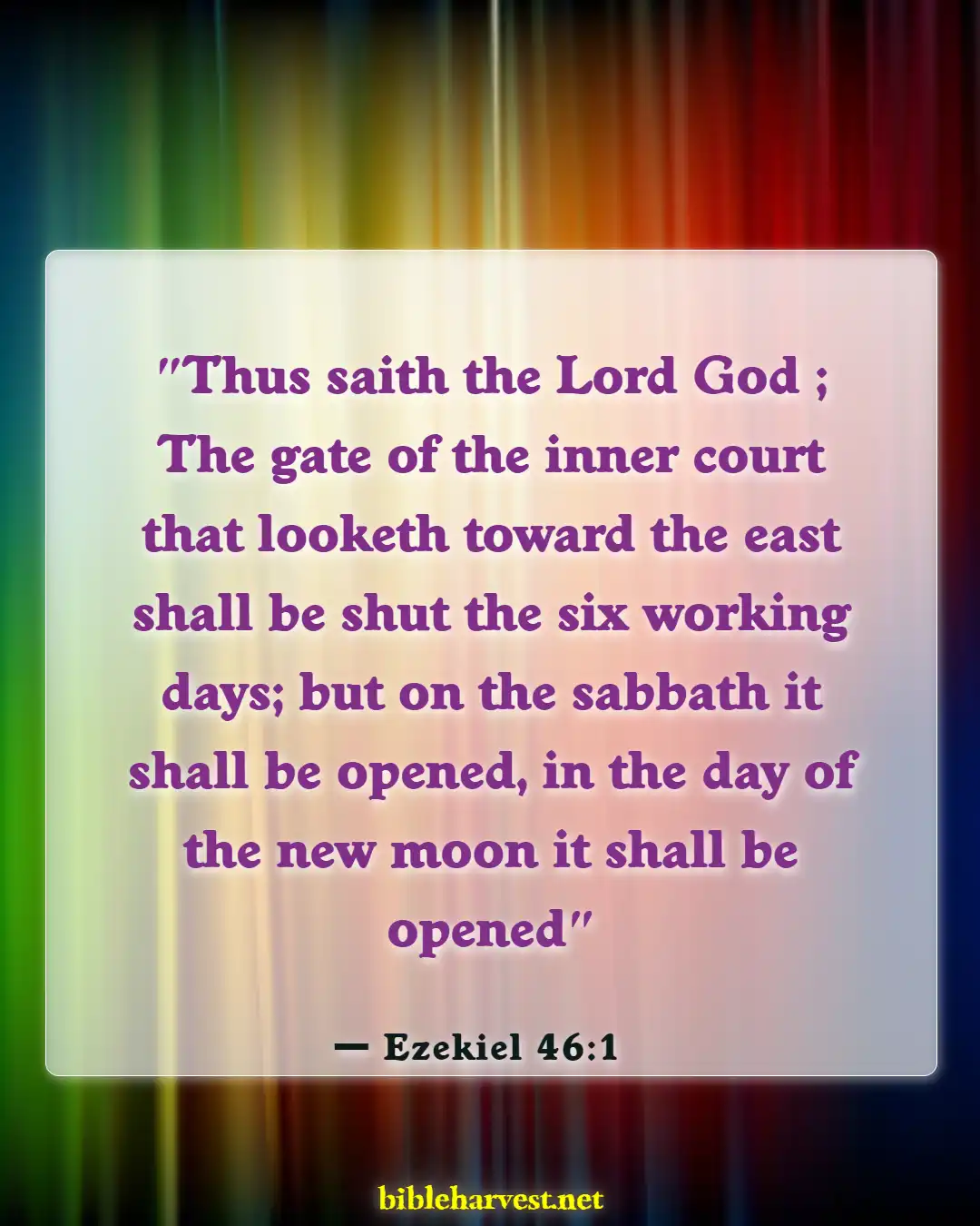 Bible Verses About Saturday (Ezekiel 46:1)