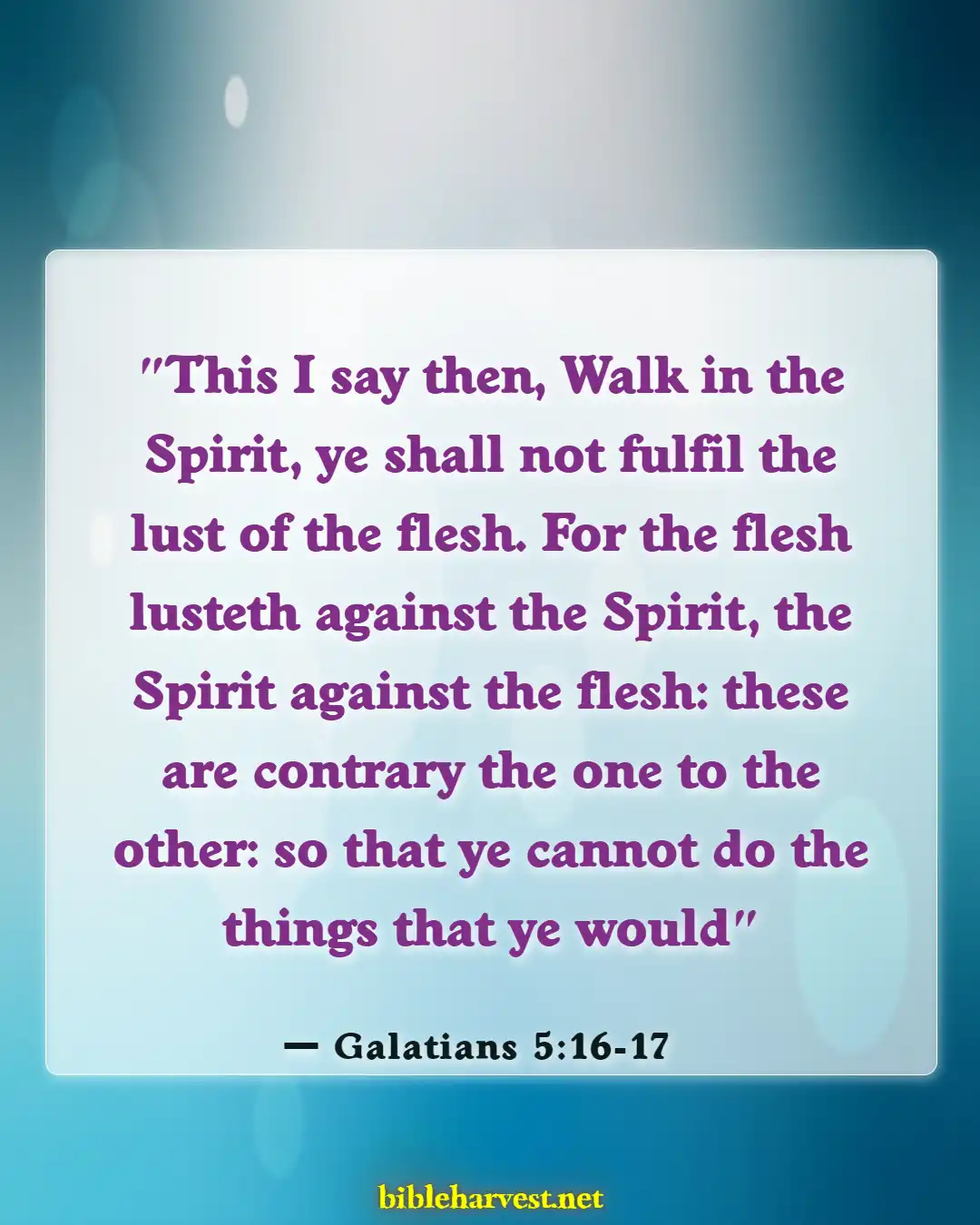 Bible Verses About Sanctification (Galatians 5:16-17)