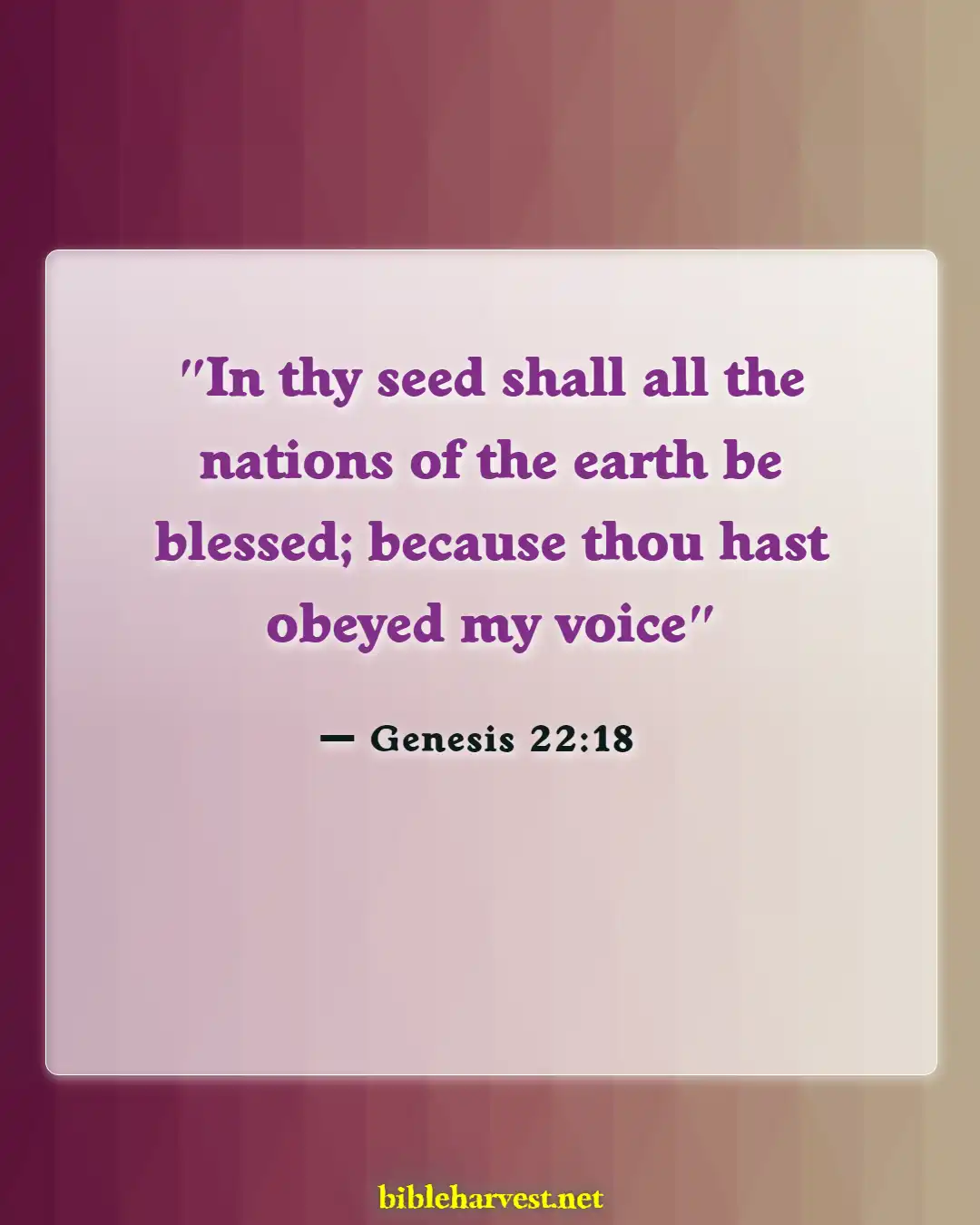 Bible Verses About Assurance Of Salvation (Genesis 22:18)