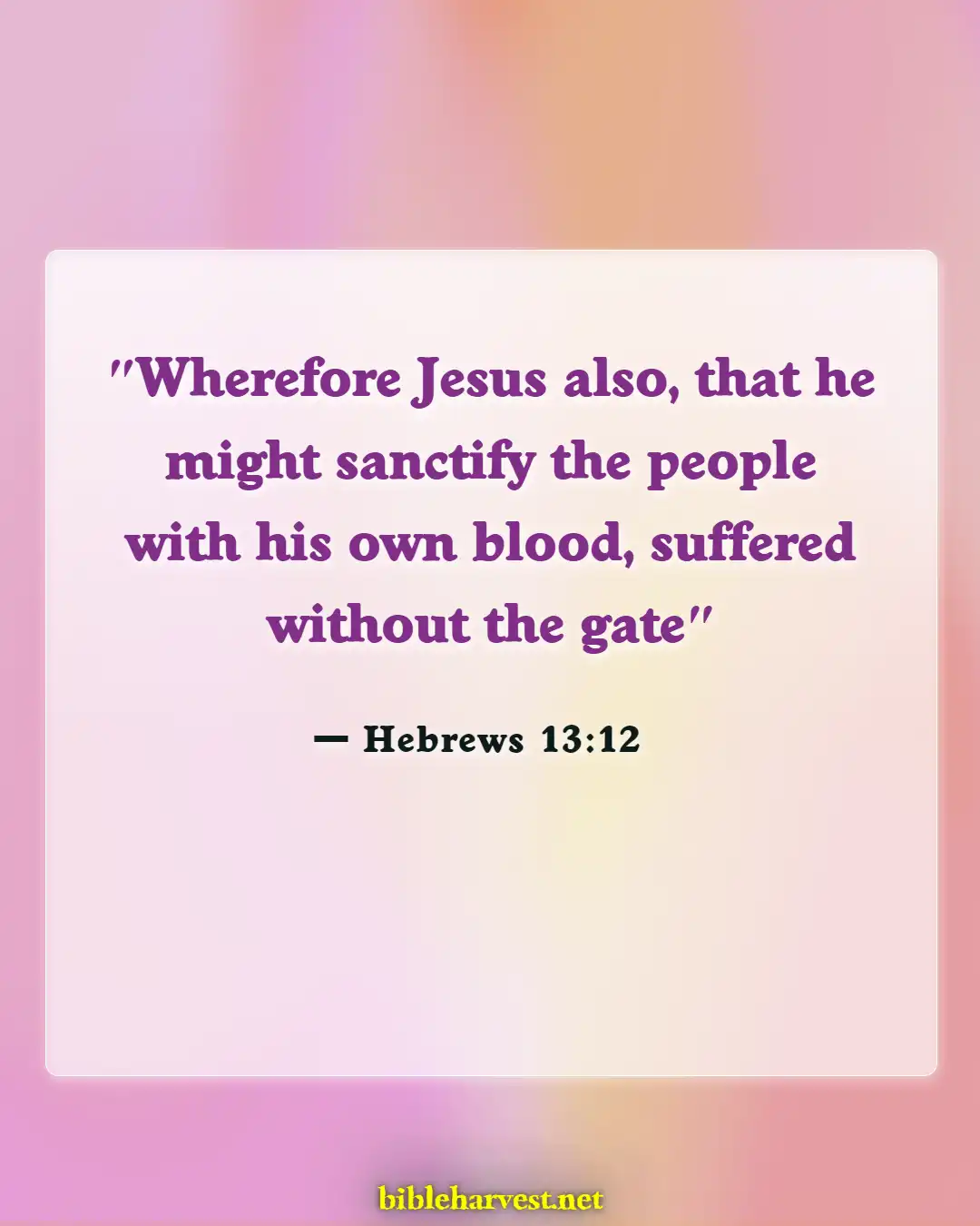 Bible Verses About Sanctification (Hebrews 13:12)