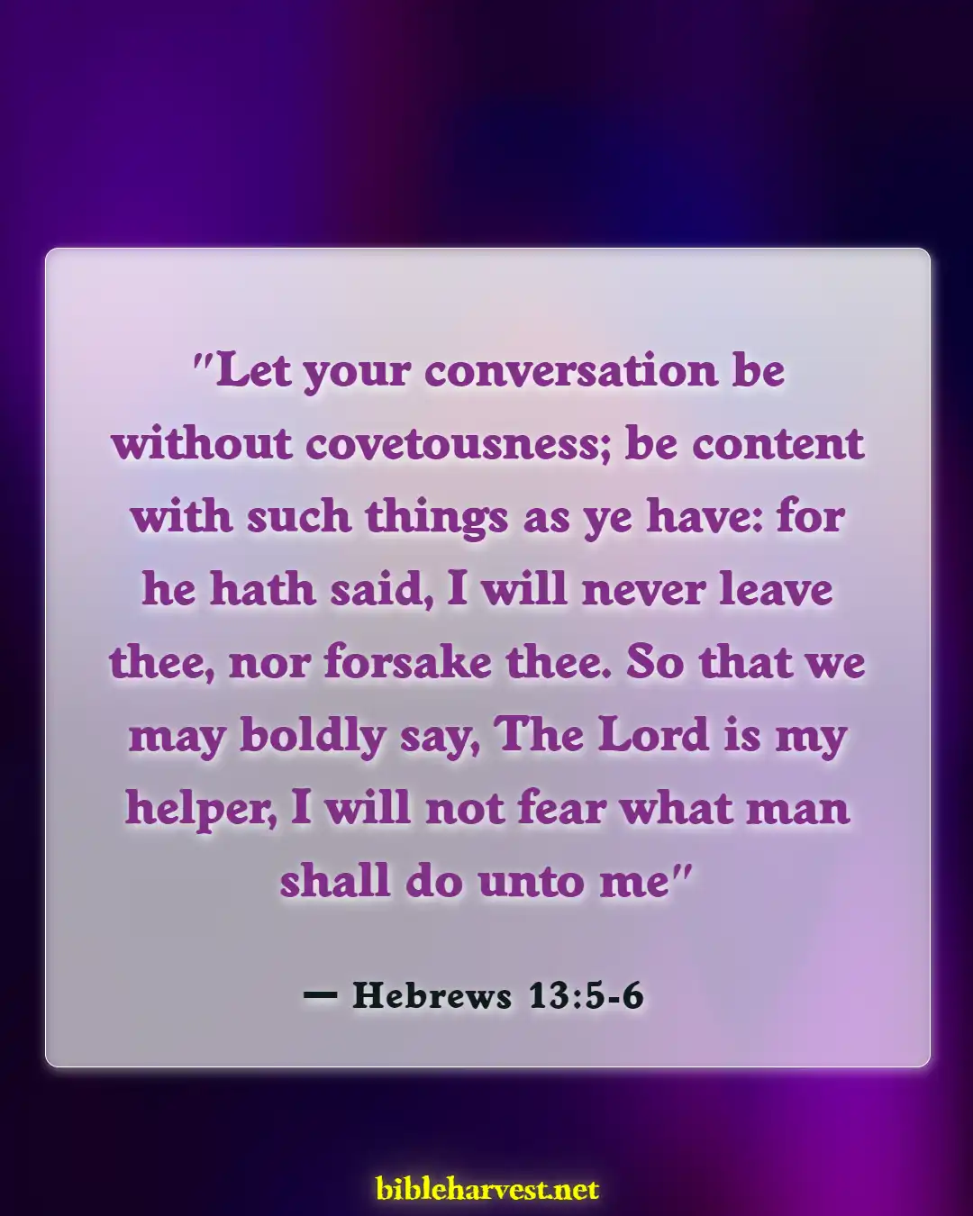 Bible Verses About God Being In Control (Hebrews 13:5-6)